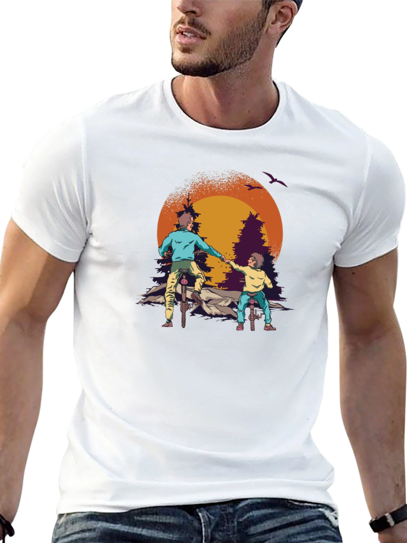 Retro Biking Buddies Graphic Tee