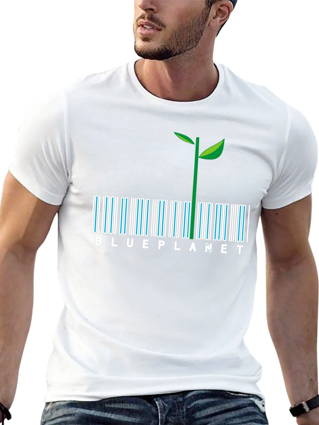 Blue Planet Barcode Plant T-Shirt