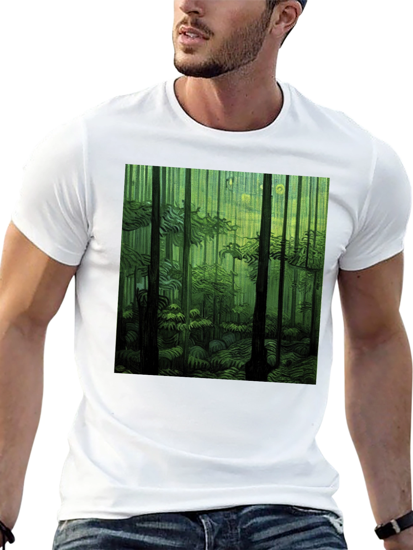Forest Print Black T-Shirt