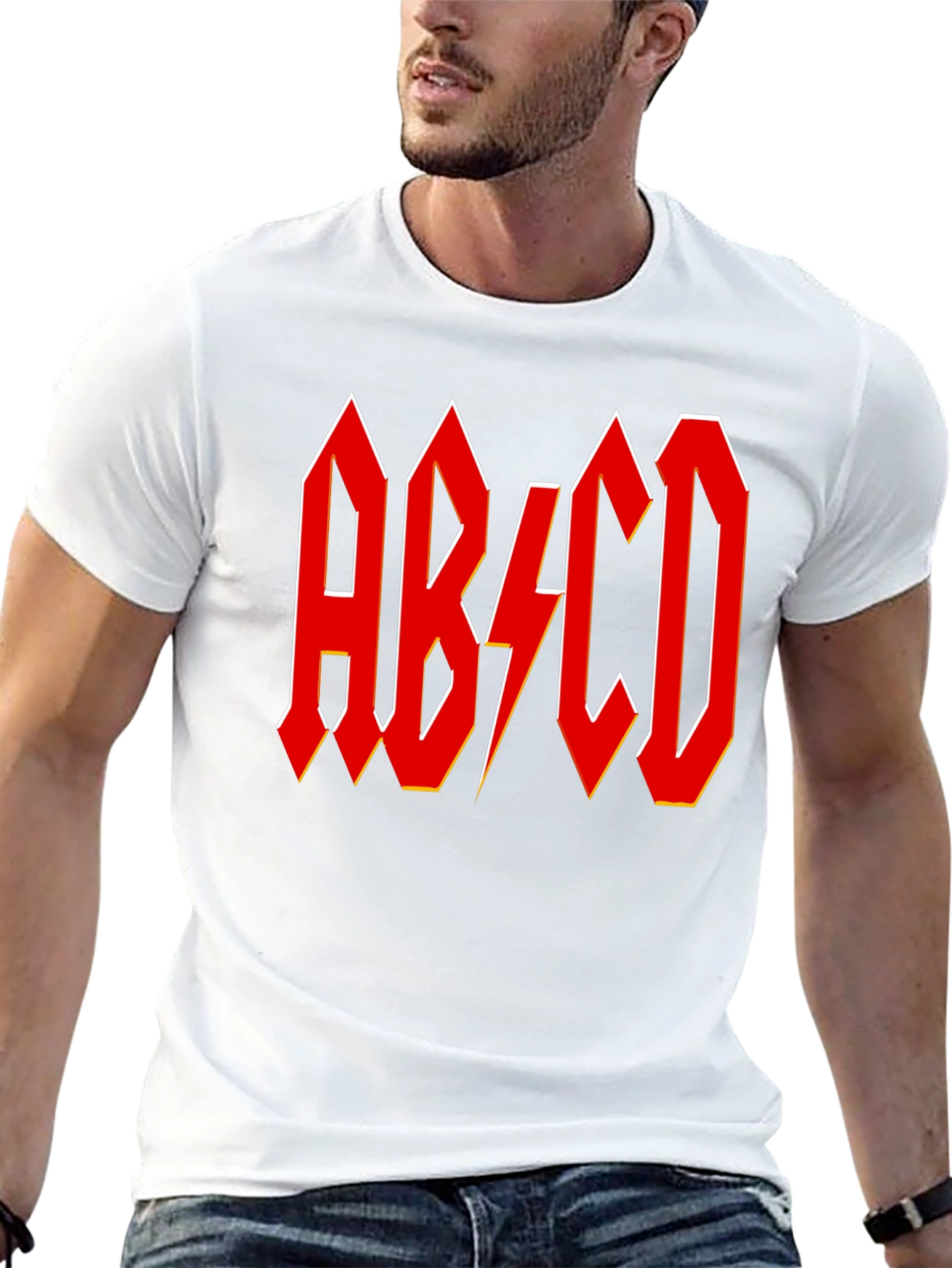 AB/CD Red Lightning Bolt Black T-Shirt