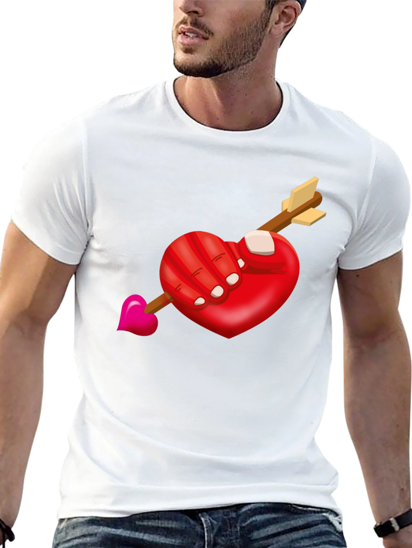 Heart Arrow T-Shirt - Romantic Graphic Tee