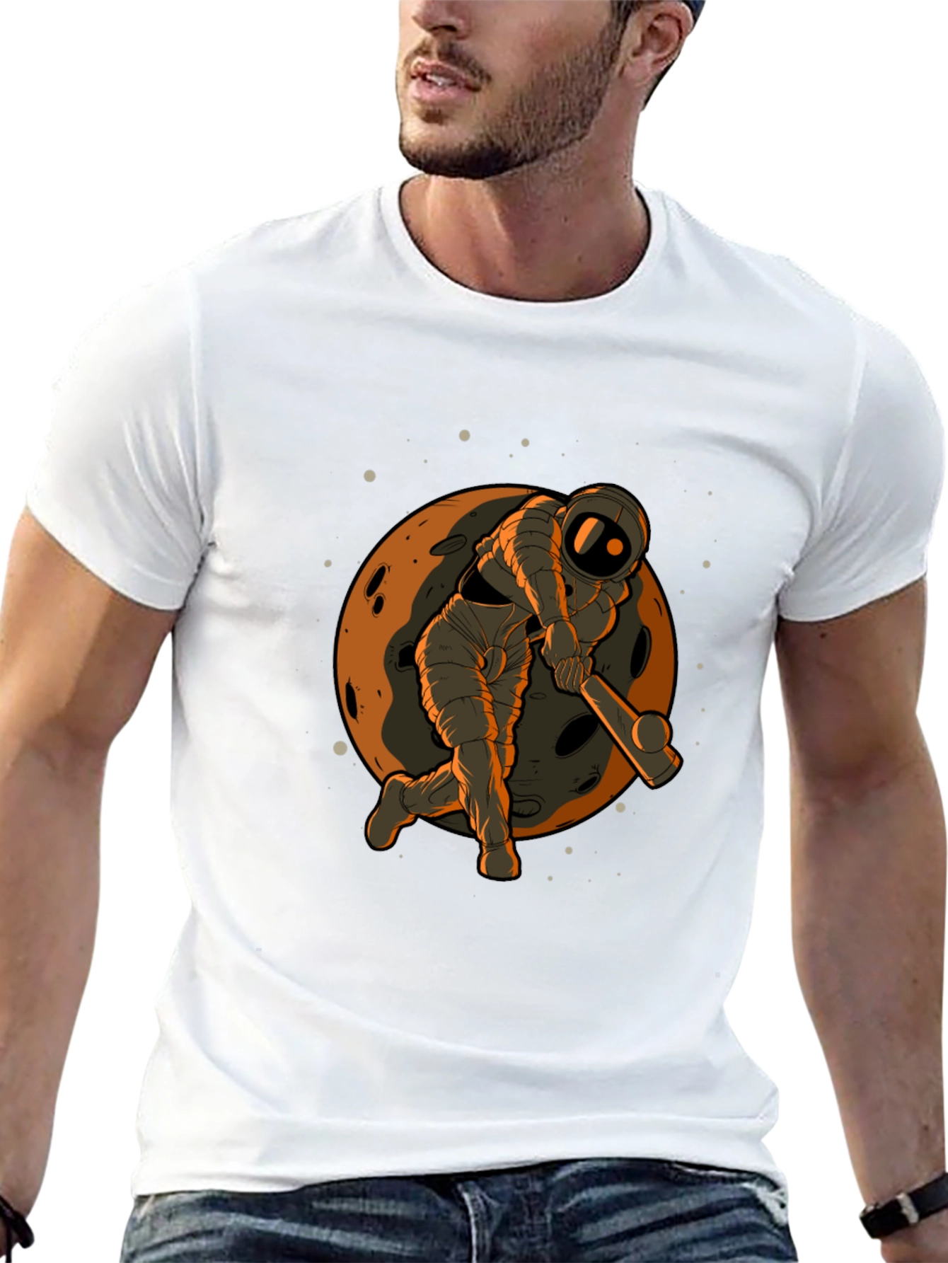 Astronaut Cricket Graphic Tee - Black