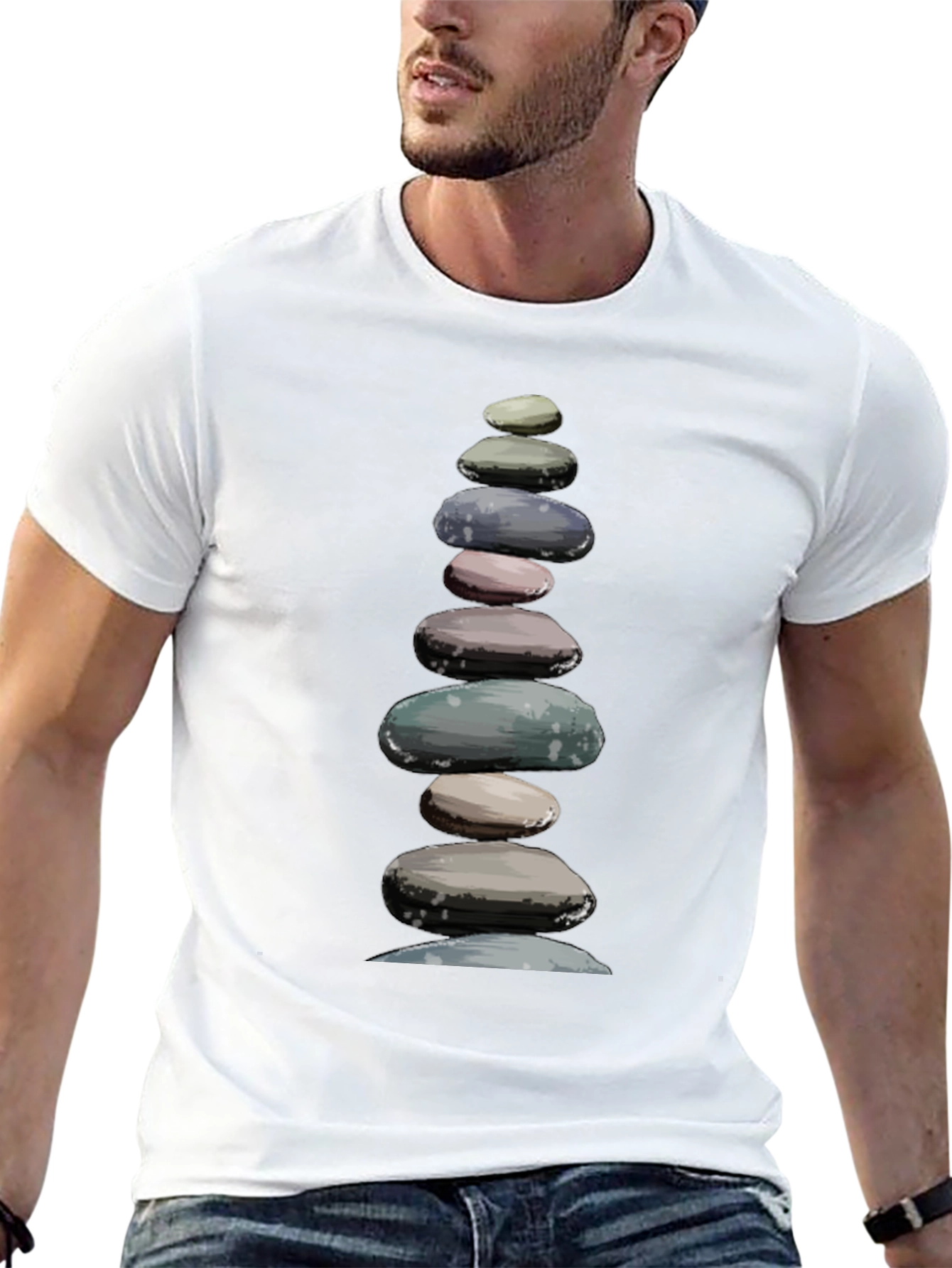 Stacked Stones T-Shirt - Zen Balance Design