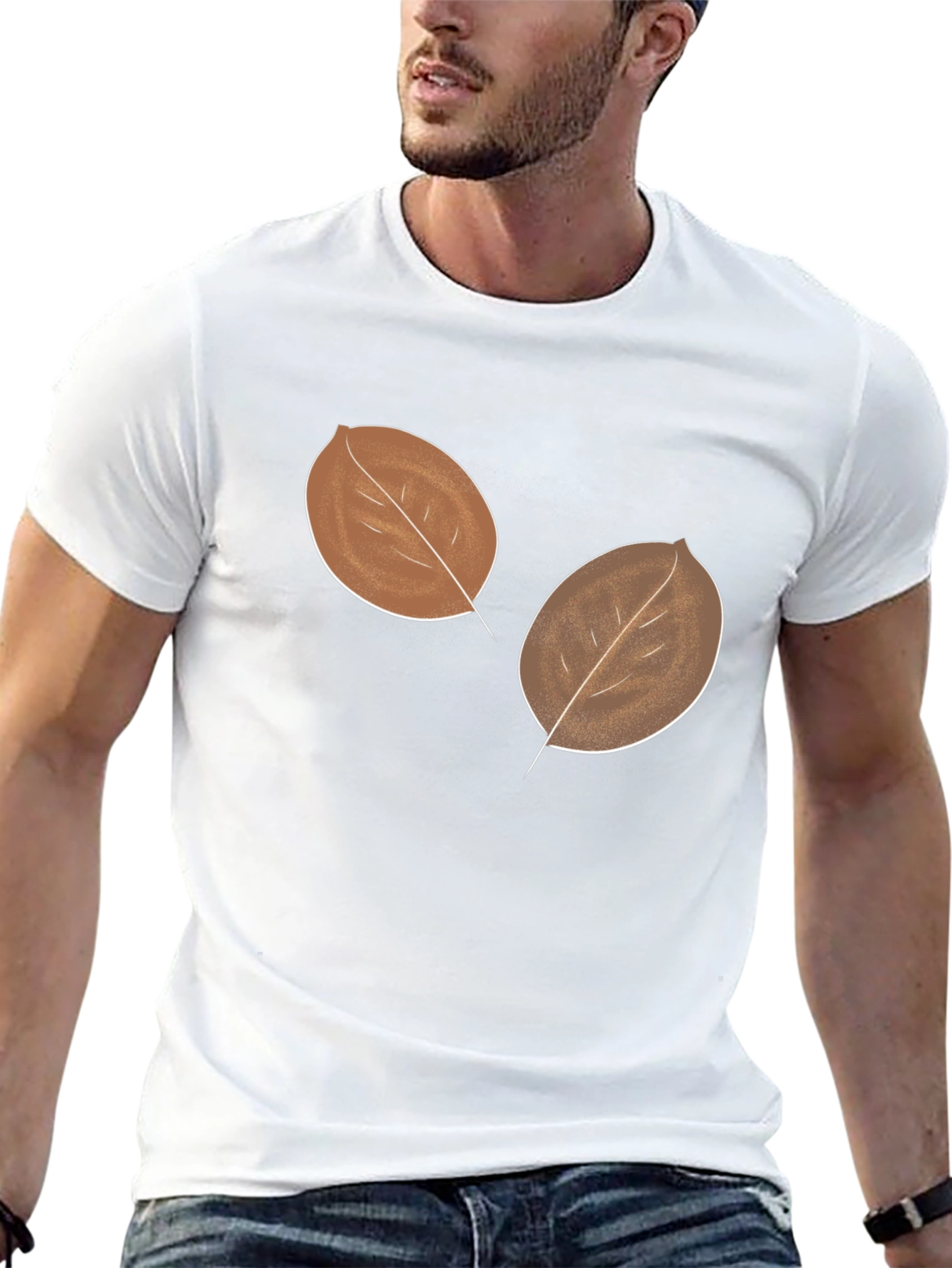Mens Leaf Graphic Black T-Shirt