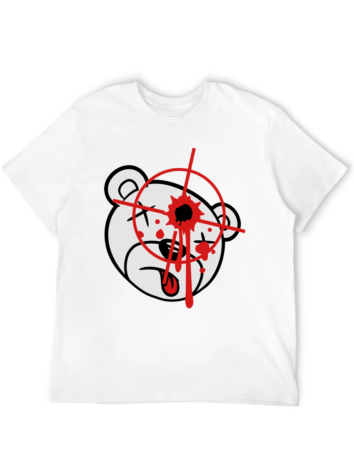 Edgy Bear Graphic T-Shirt - Black
