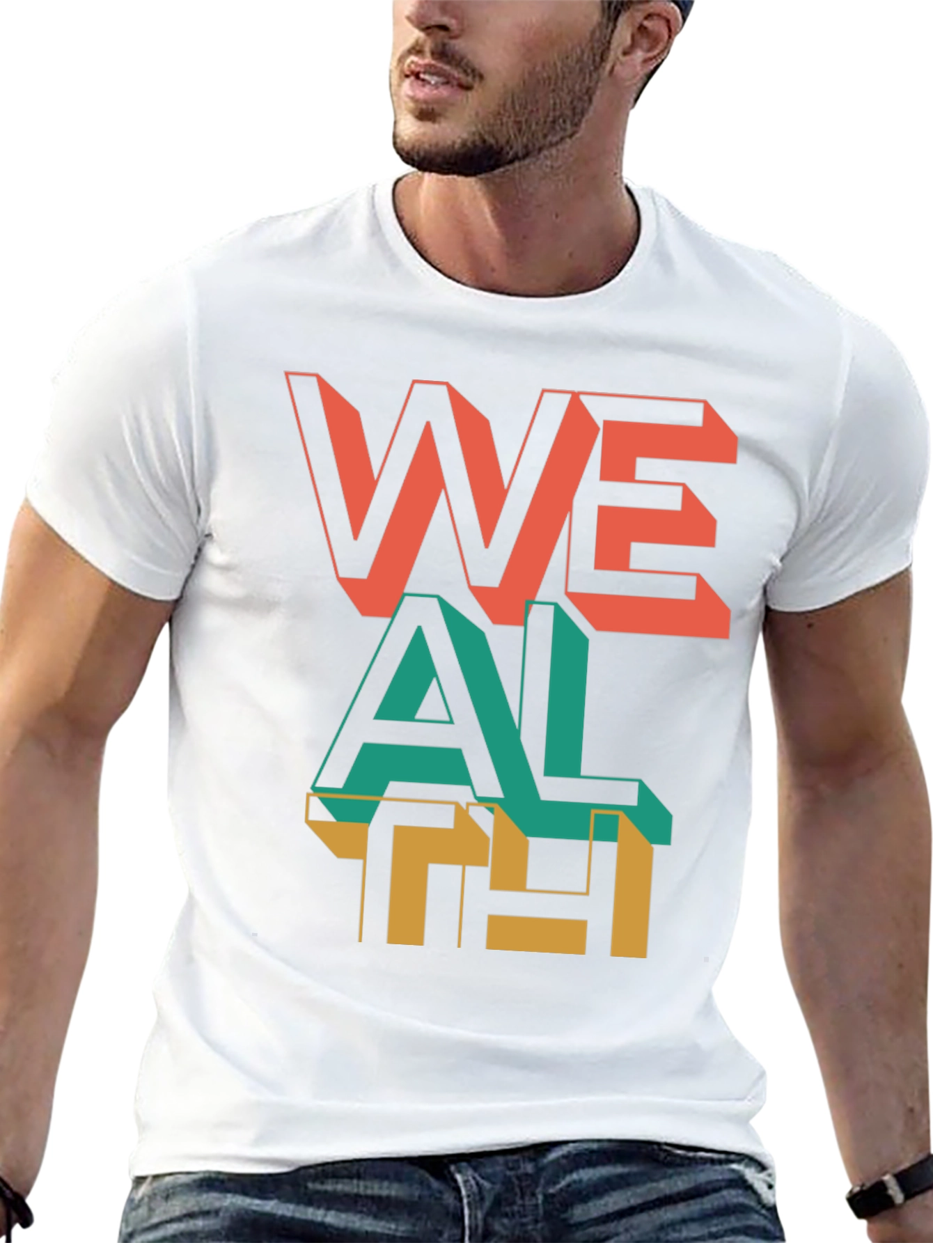 Trendy Wealth Graphic Print Black T-Shirt