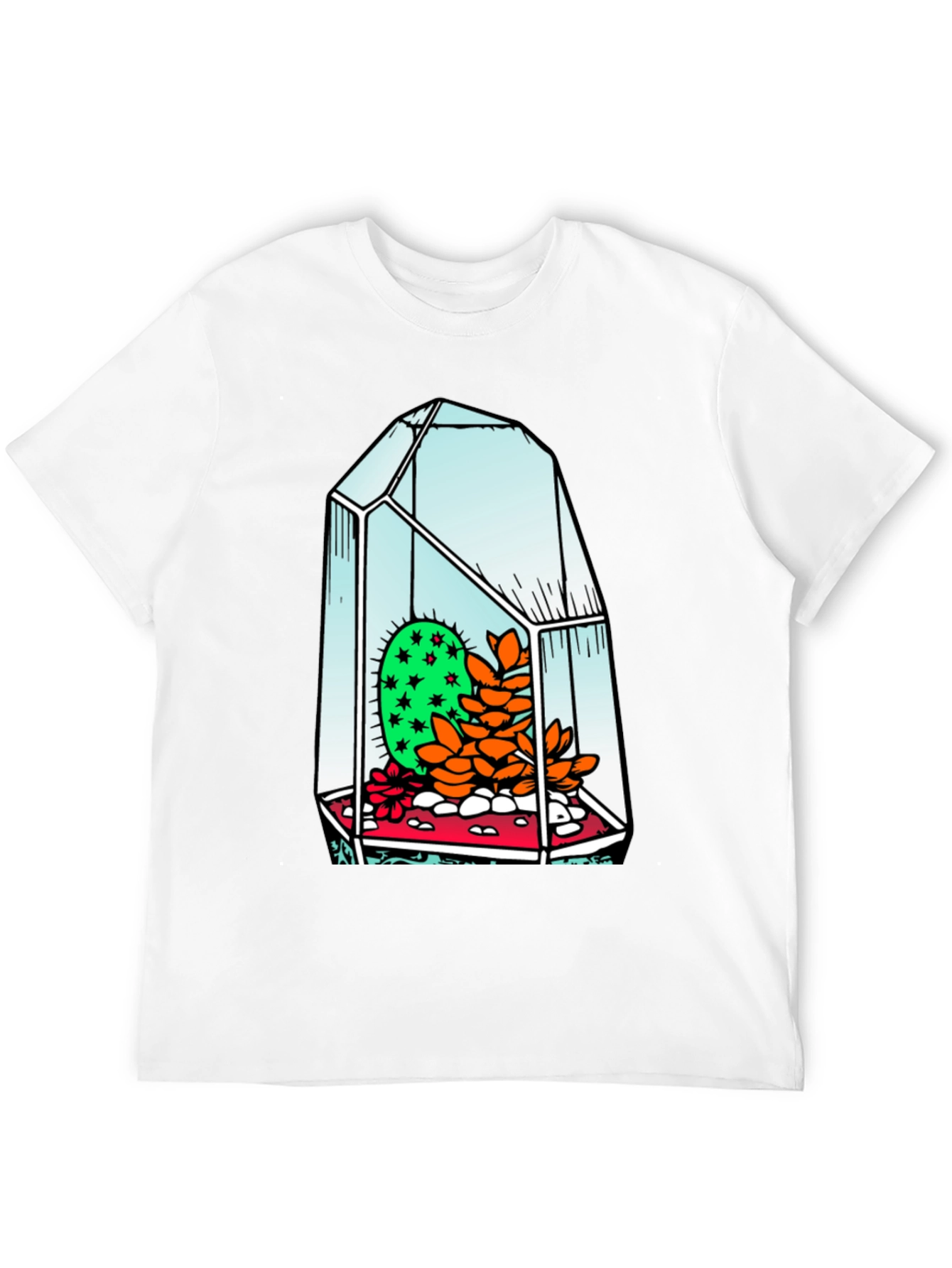 Cactus Terrarium Graphic Tee - Cool Black T-Shirt
