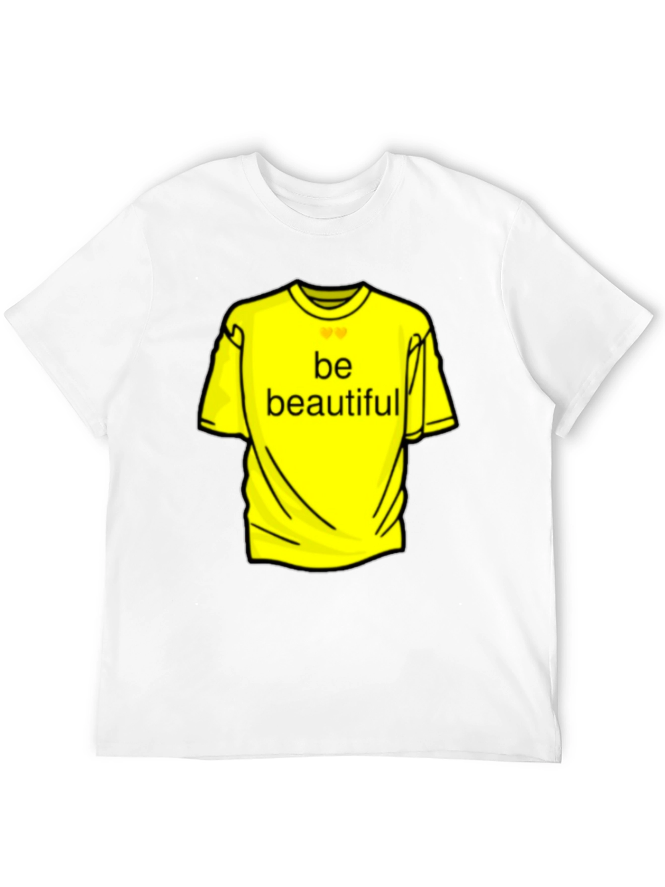 Be Beautiful Yellow Graphic Tee - Black Casual T-Shirt