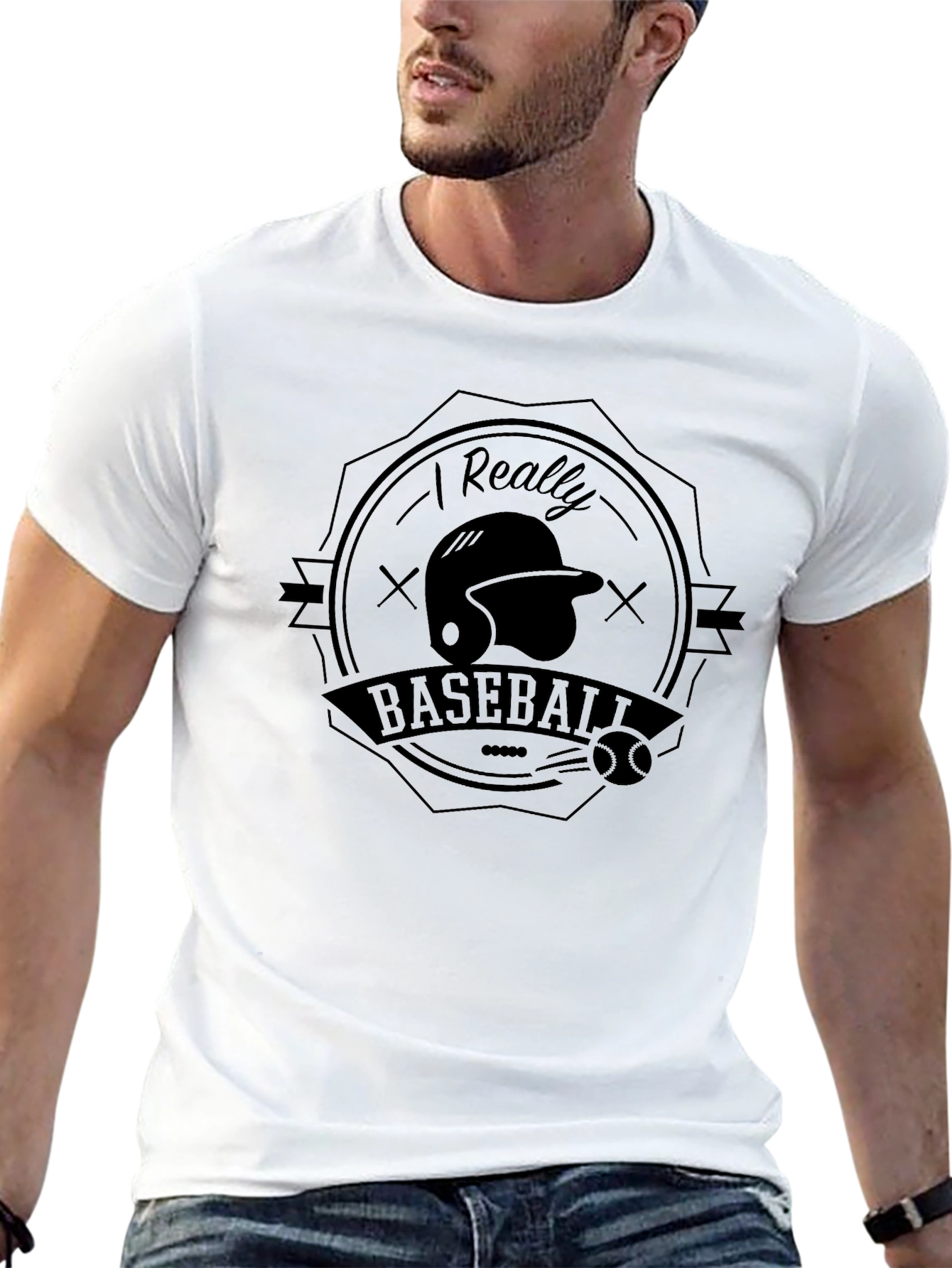 Baseball Graphic Tee - I Really Love Baseball Shirt