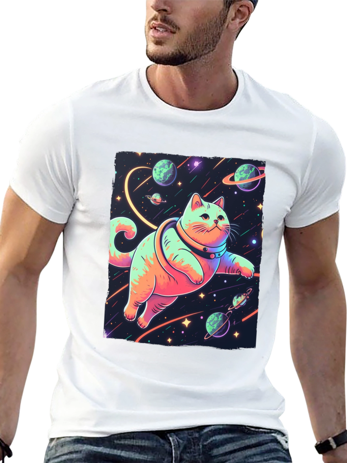 Cosmic Cat T-Shirt - Space Adventure Tee