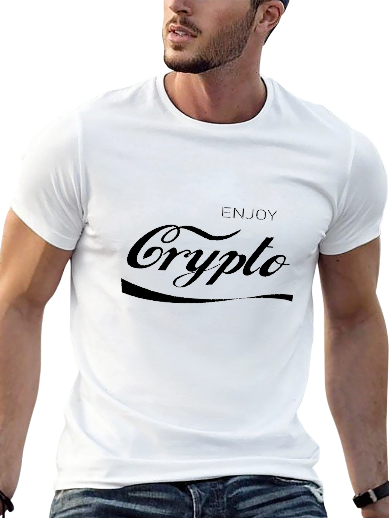 Enjoy Crypto Black T-Shirt - Modern Design