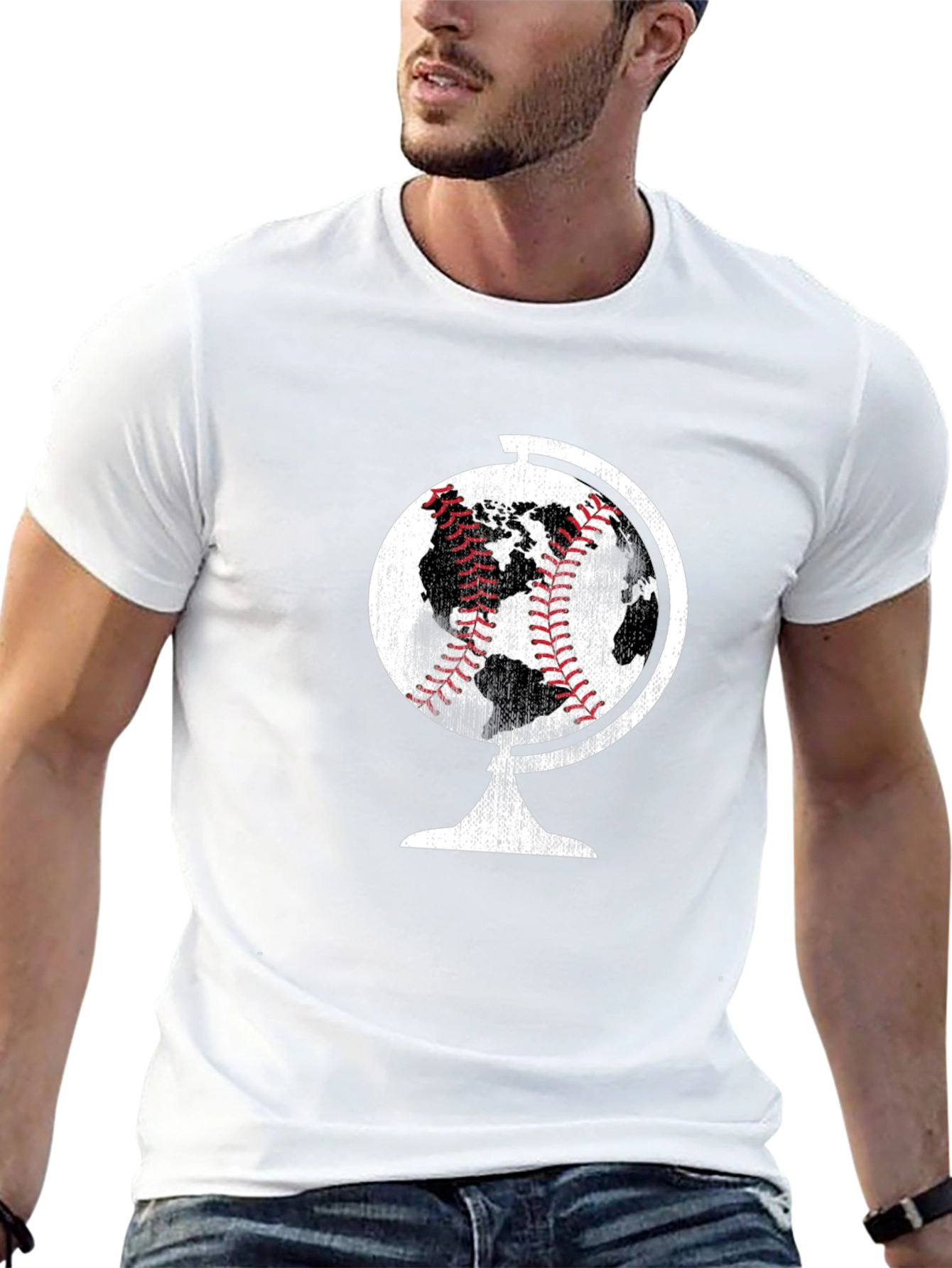 Baseball World Globe Graphic T-Shirt