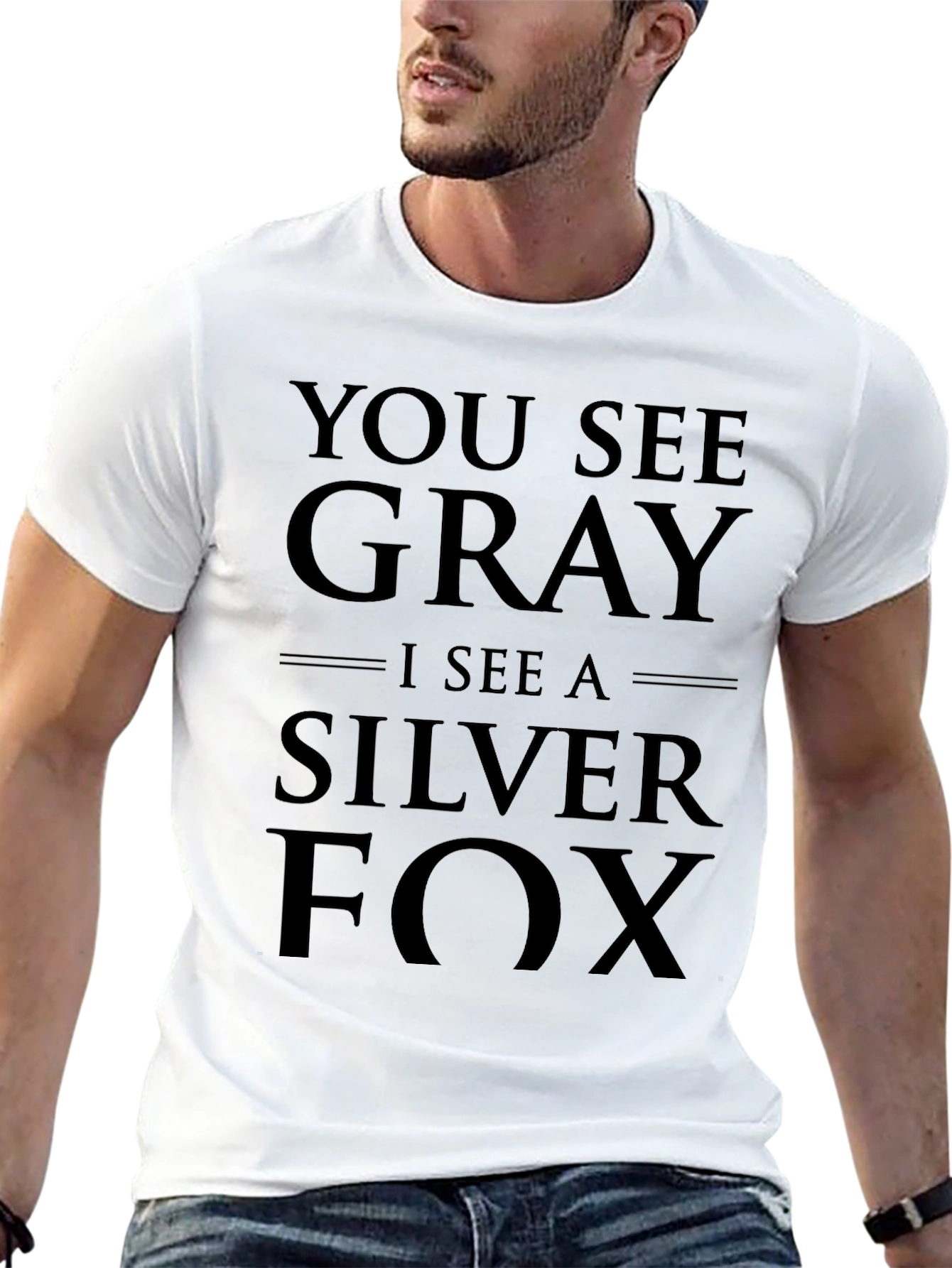 Silver Fox Graphic Tee - You See Gray!