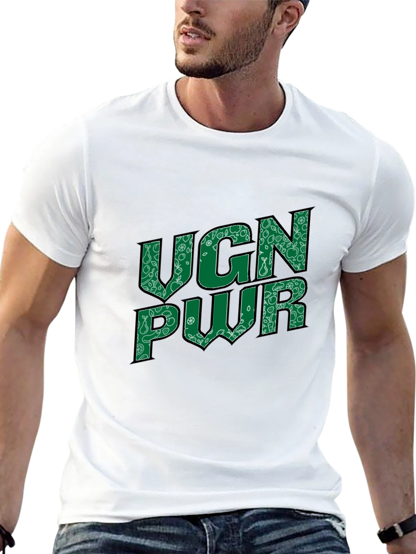 VGN PWR Graphic Print Crew Neck Tee