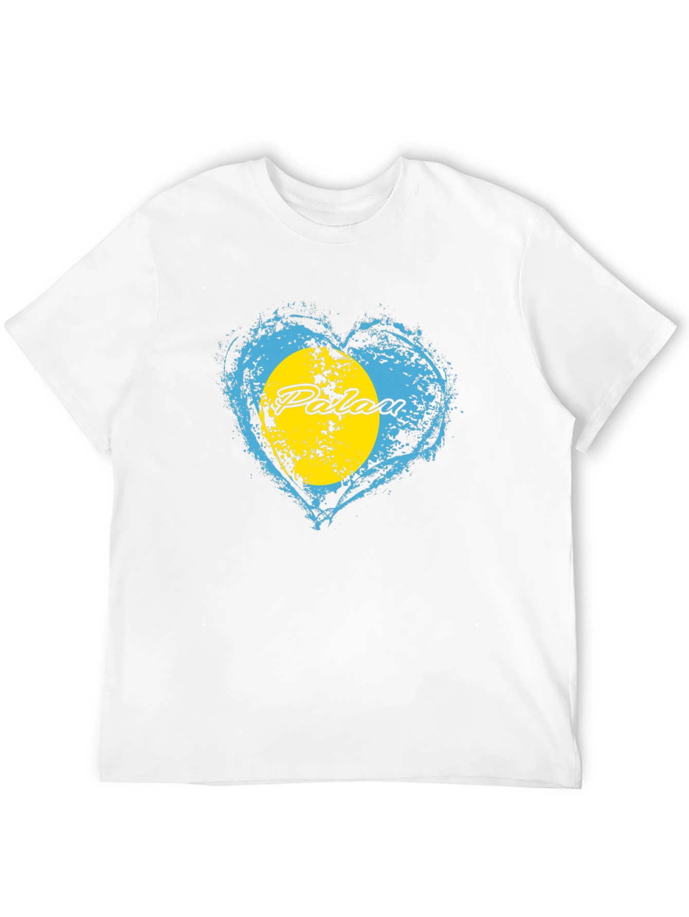 Palau Heart Flag Graphic T-Shirt - Black