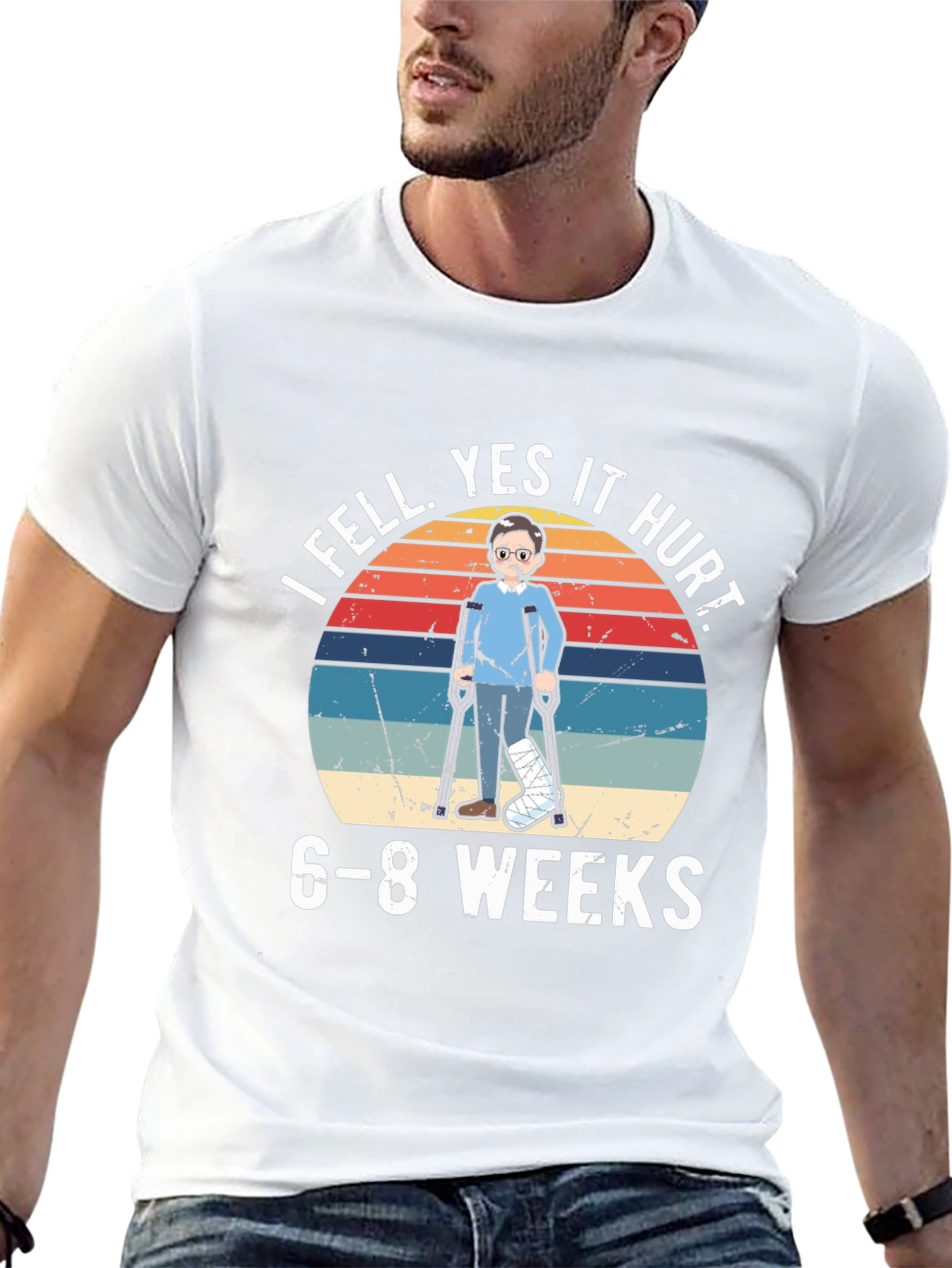 I Fell Yes It Hurt Funny Broken Leg T-Shirt