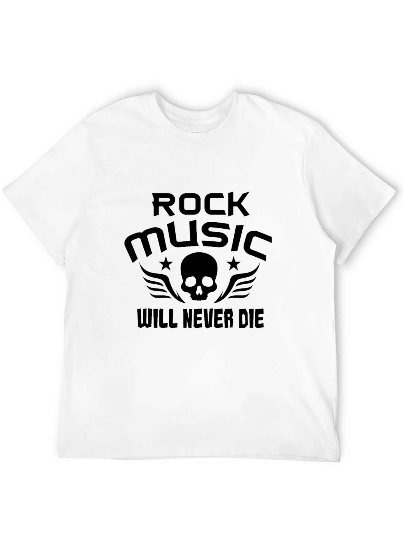 Rock Music Skull Graphic Tee - Black