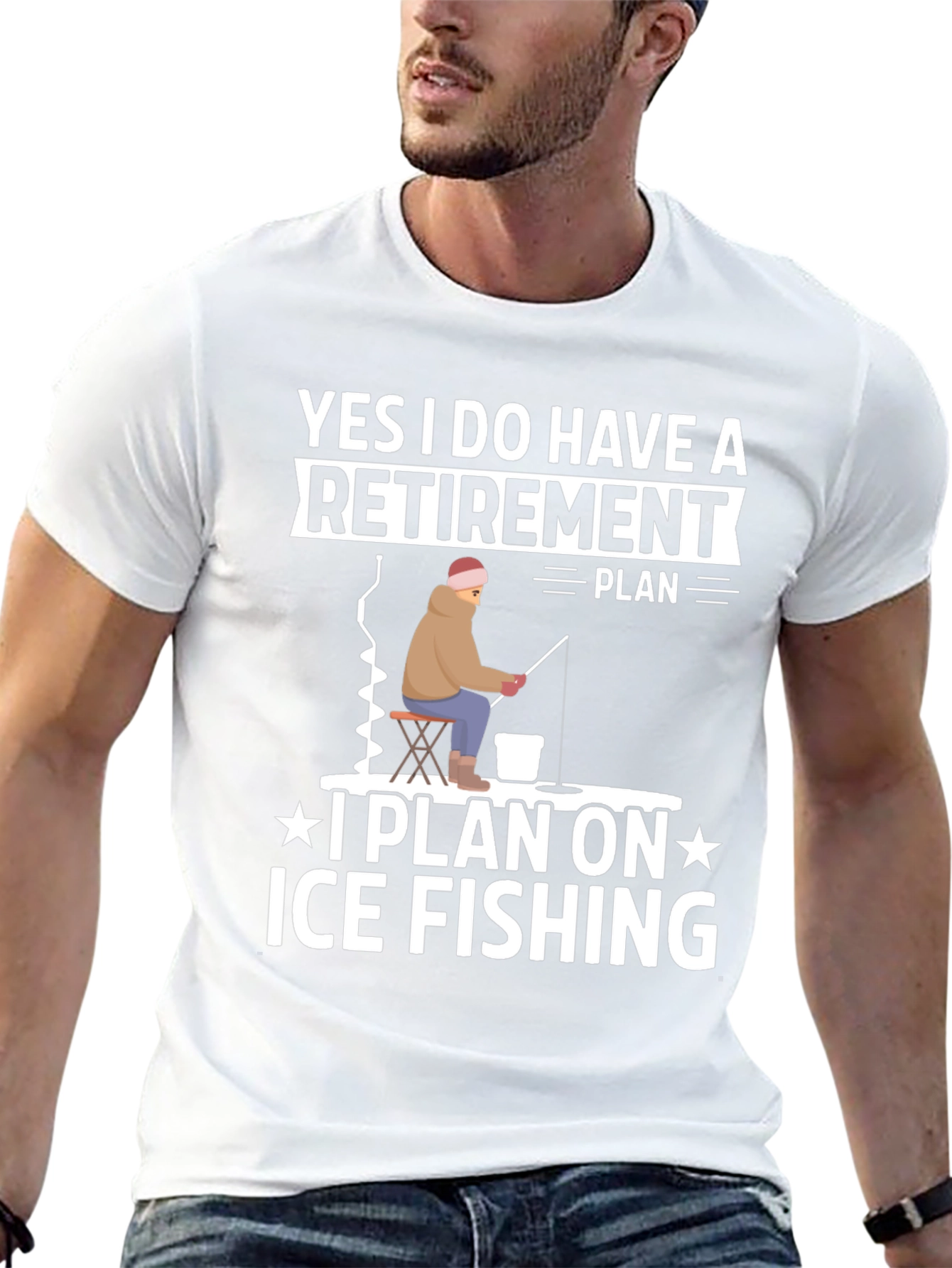 Retirement Plan Ice Fishing Graphic Tee