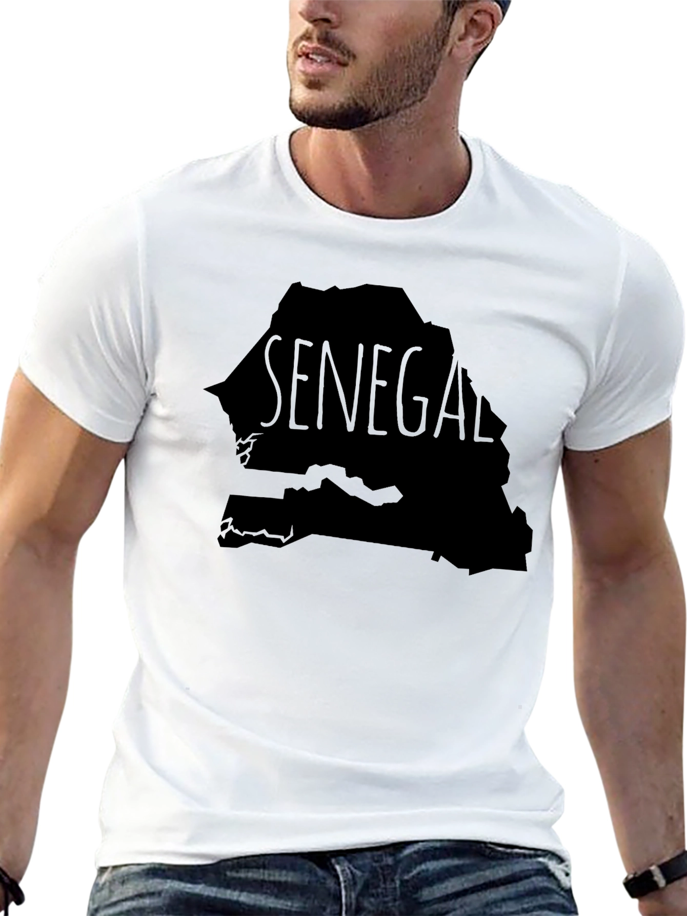 Senegal Map Black T-Shirt - Country Pride Tee