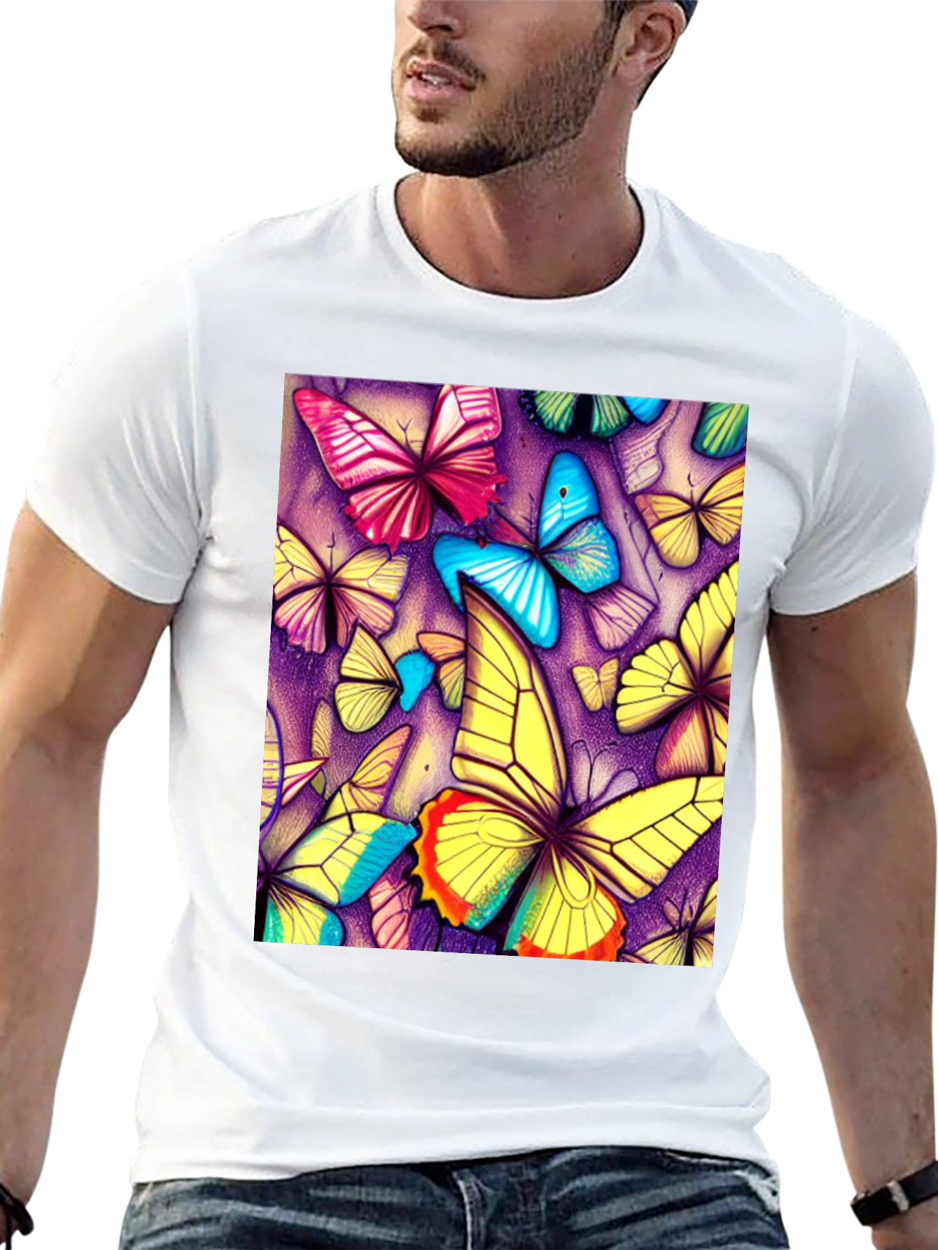 Butterfly Art Graphic Tee - Unique Pattern