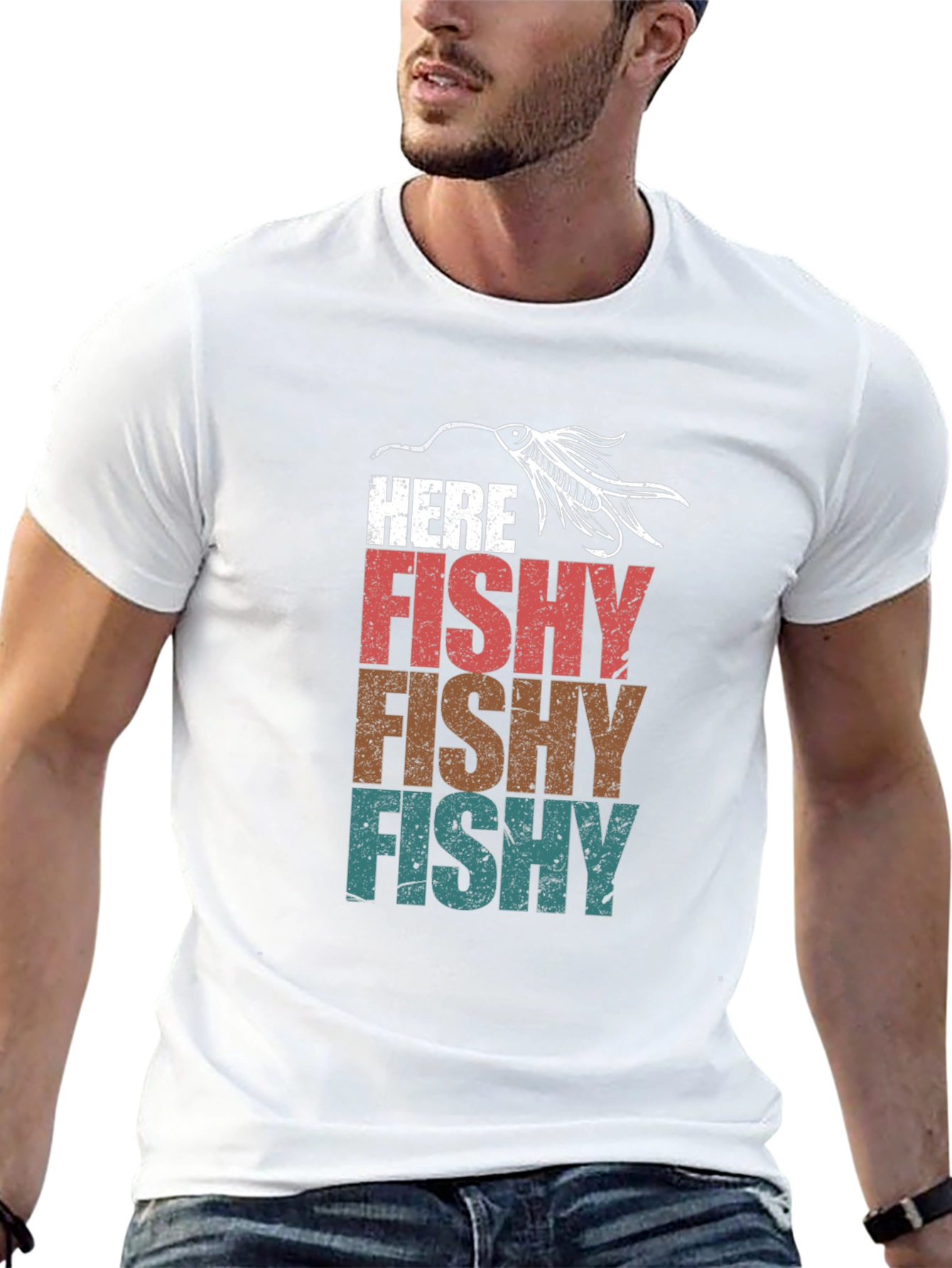 Here Fishy T-Shirt Fishing Lure Tee
