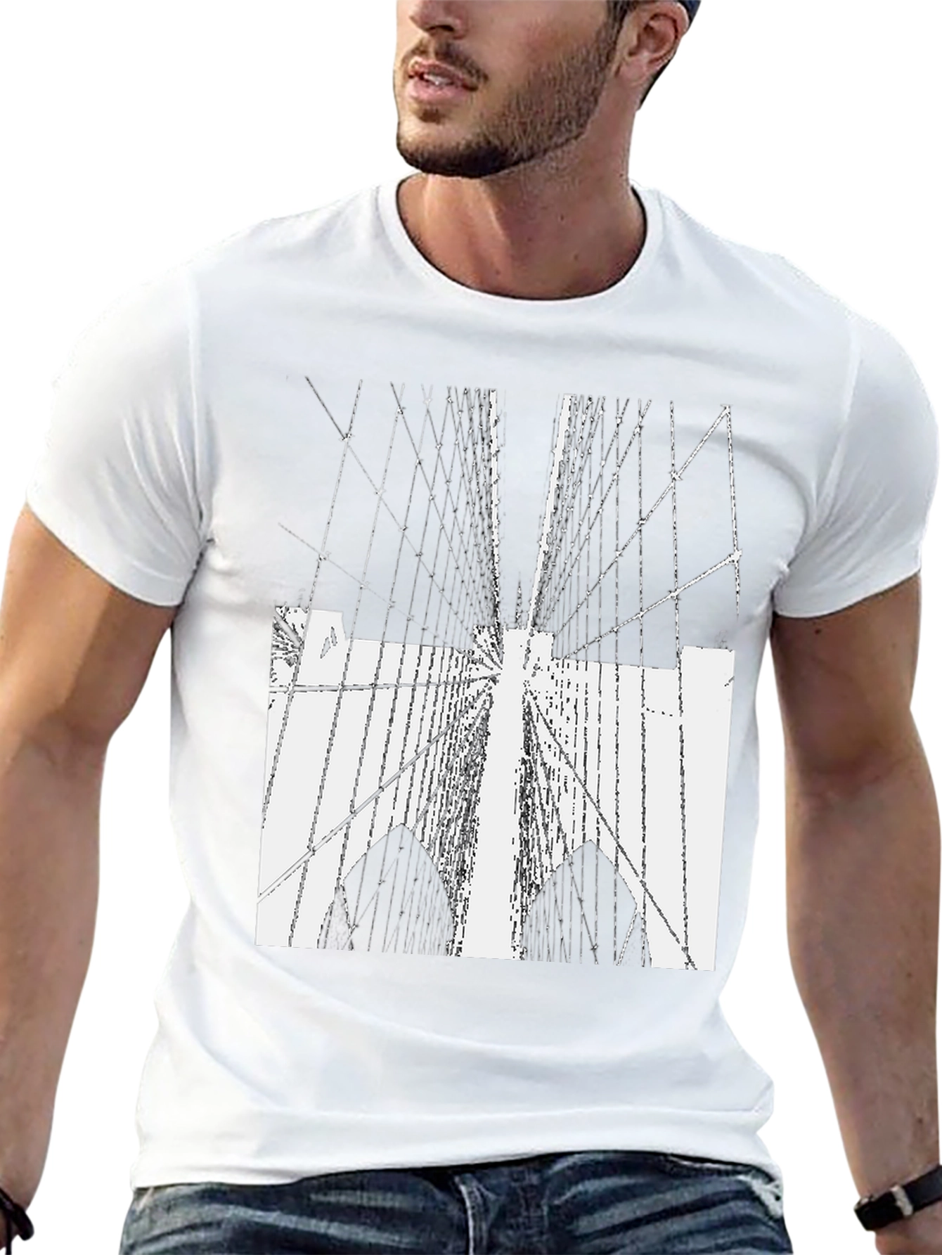 Bridge Graphic Tee - Modern Cityscape Style