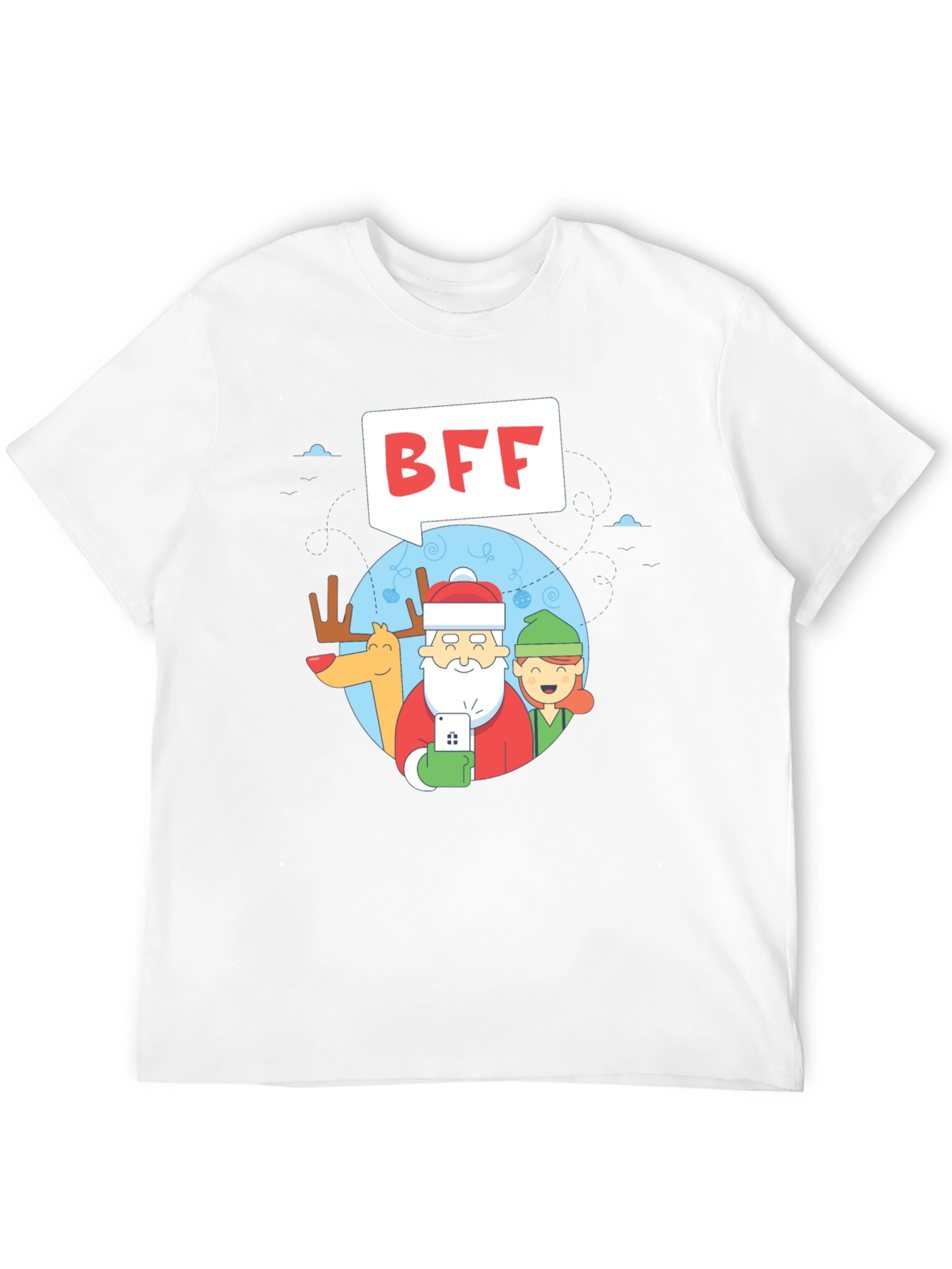 BFF Holiday Selfie T-Shirt - Santa Elf & Reindeer