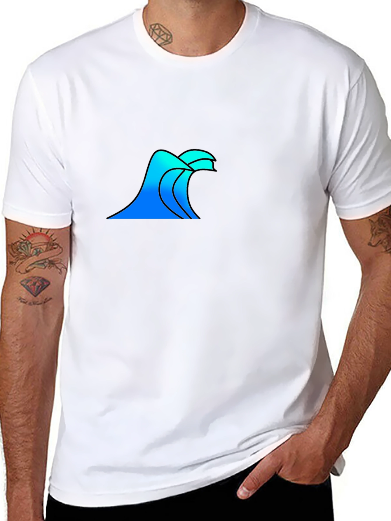 Wave Graphic Black T-Shirt