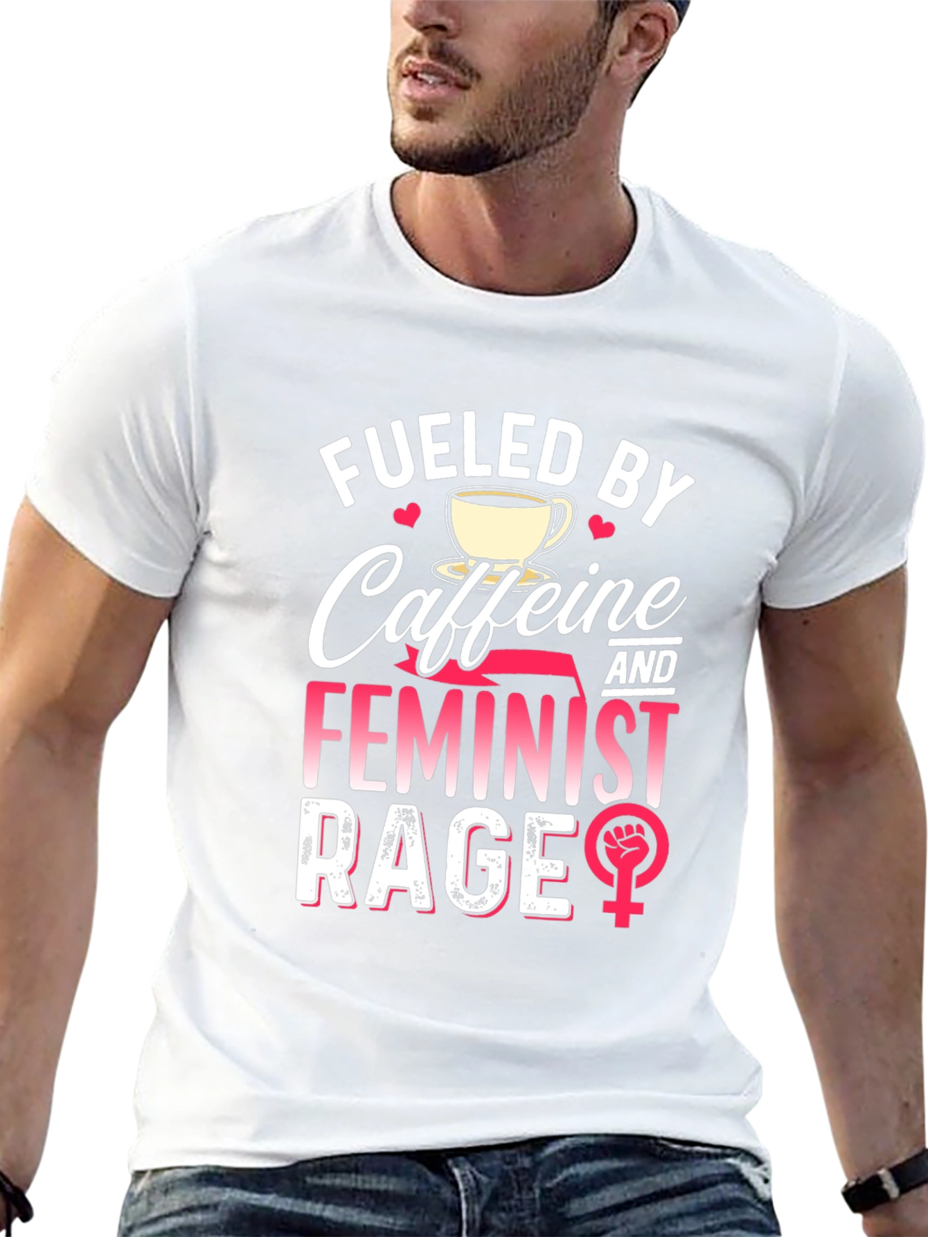 Fueled By Caffeine Feminist Rage Graphic Tee