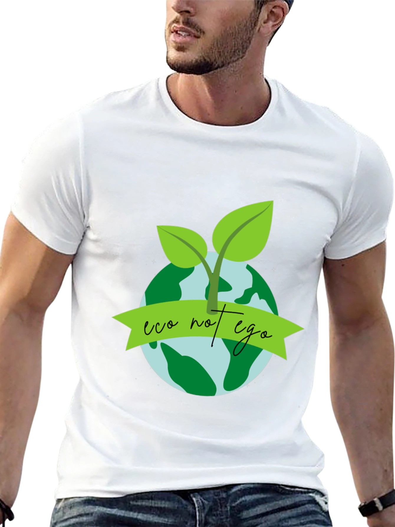 Eco Not Ego Graphic Tee - Earth Conscious Design