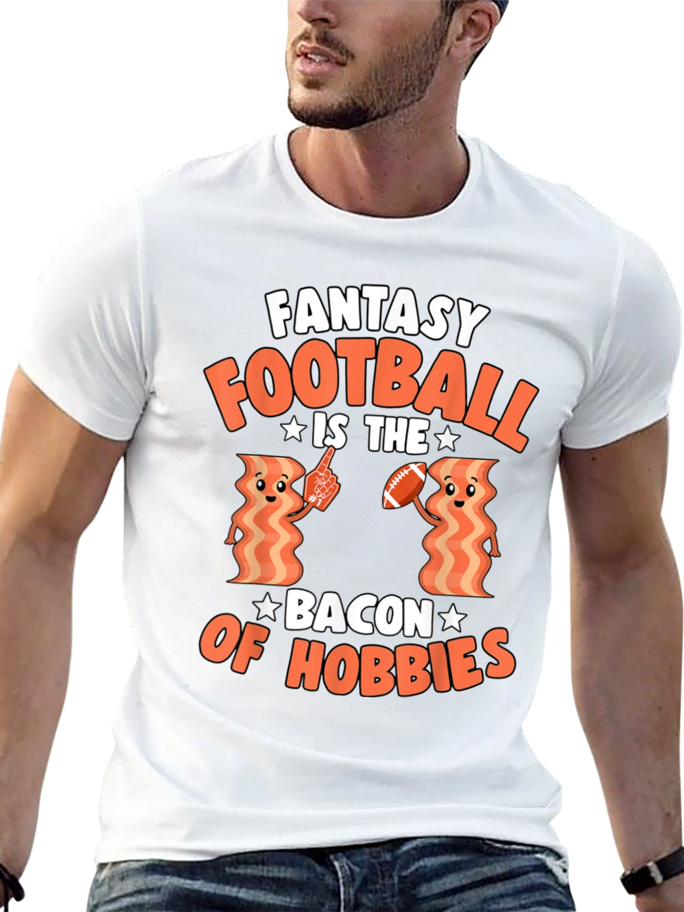 Fantasy Football Bacon Hobbies Graphic T-Shirt