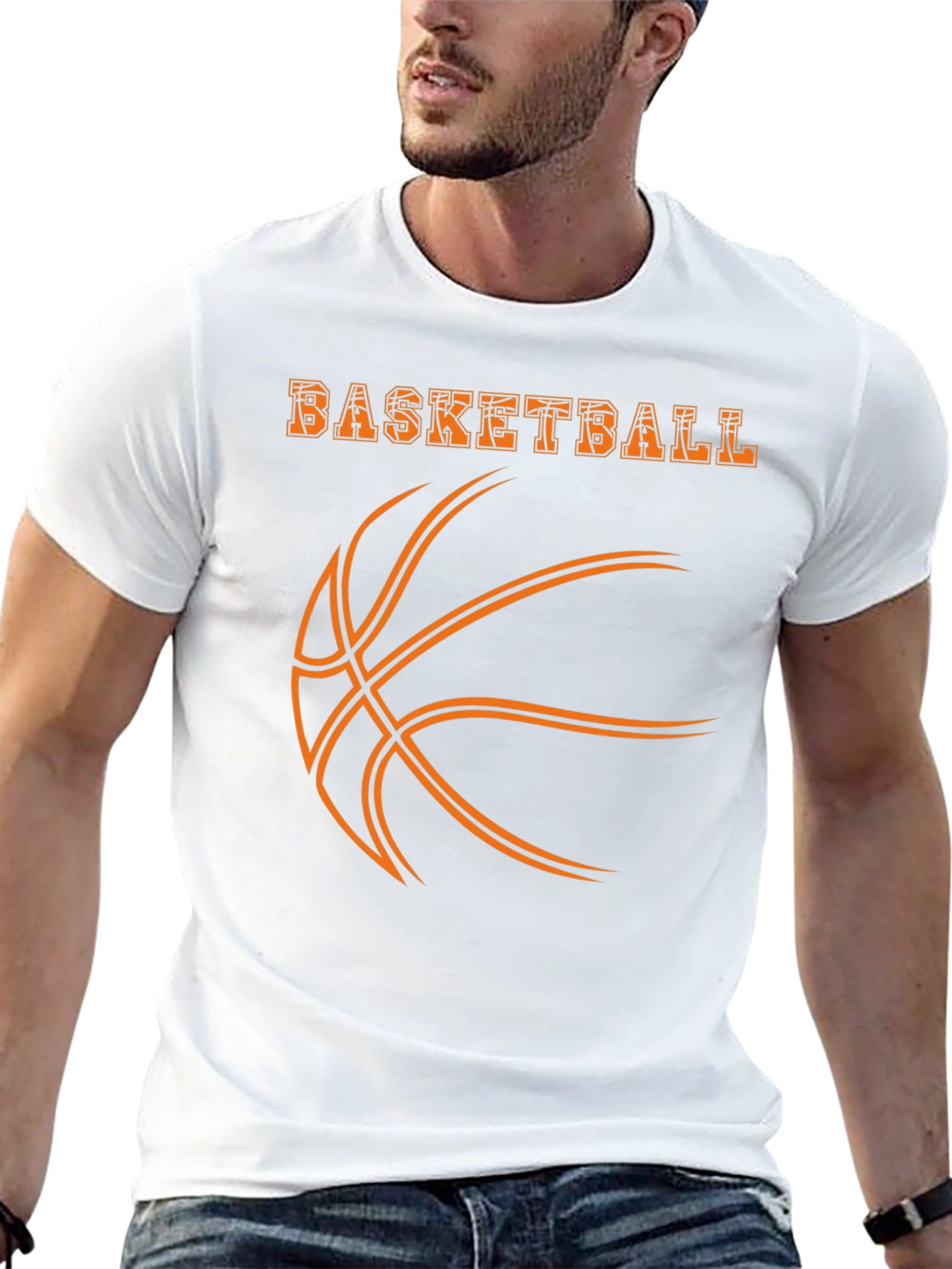 Basketball Graphic Print T-Shirt - Black