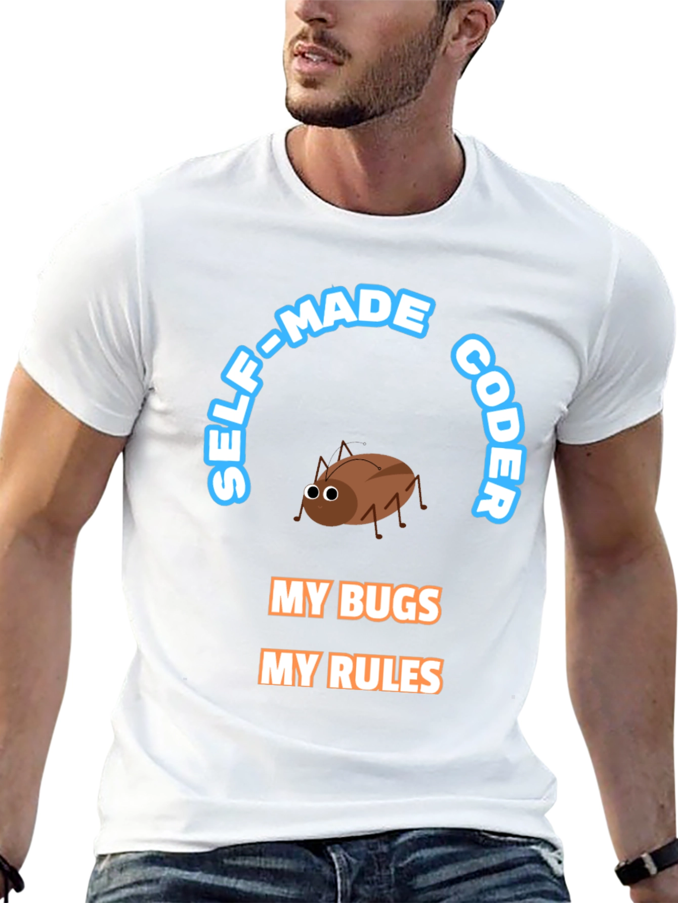 Self-Made Coder T-Shirt - Bug Design
