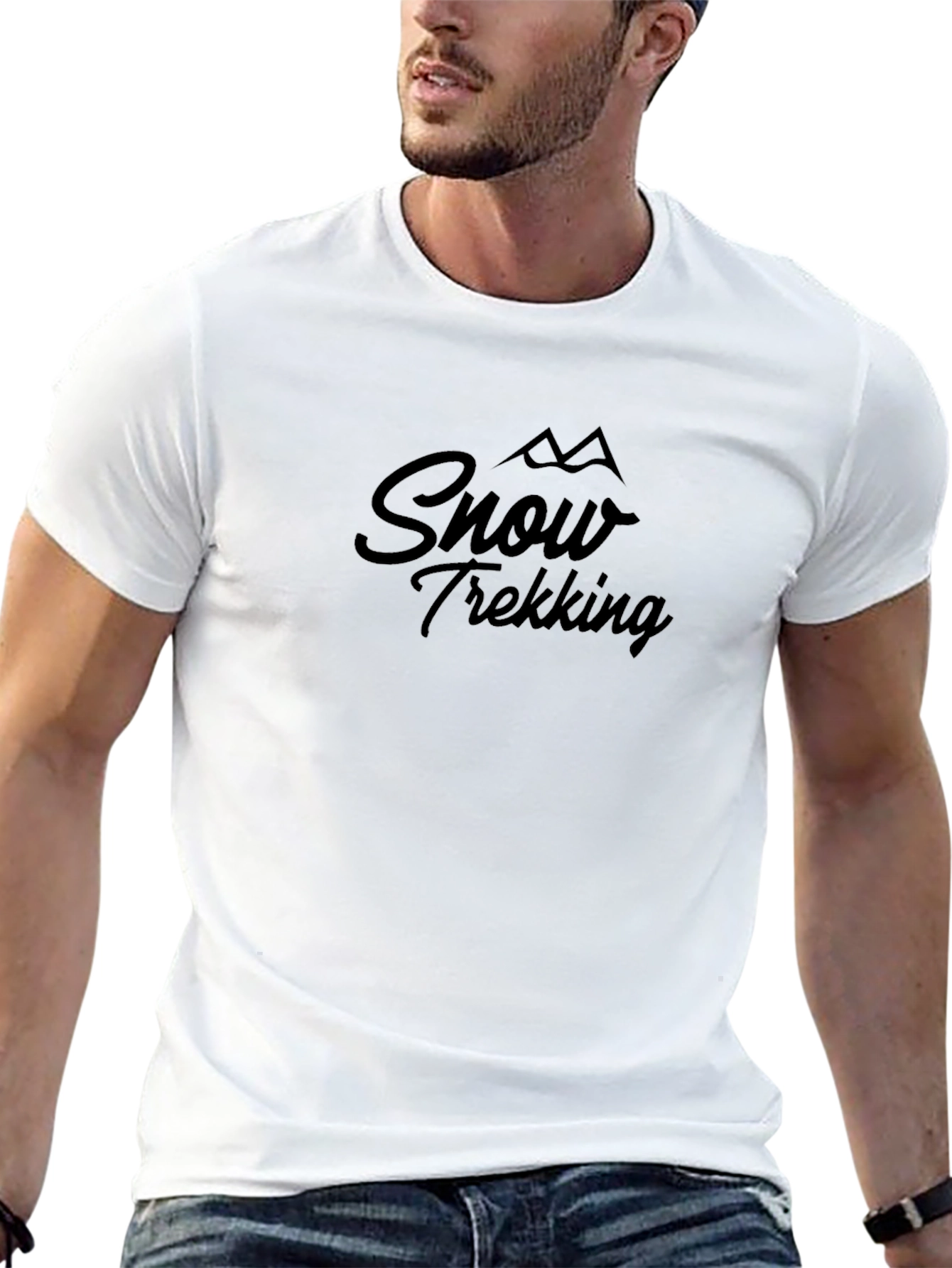 Snow Trekking Black T-Shirt - Adventure Ready