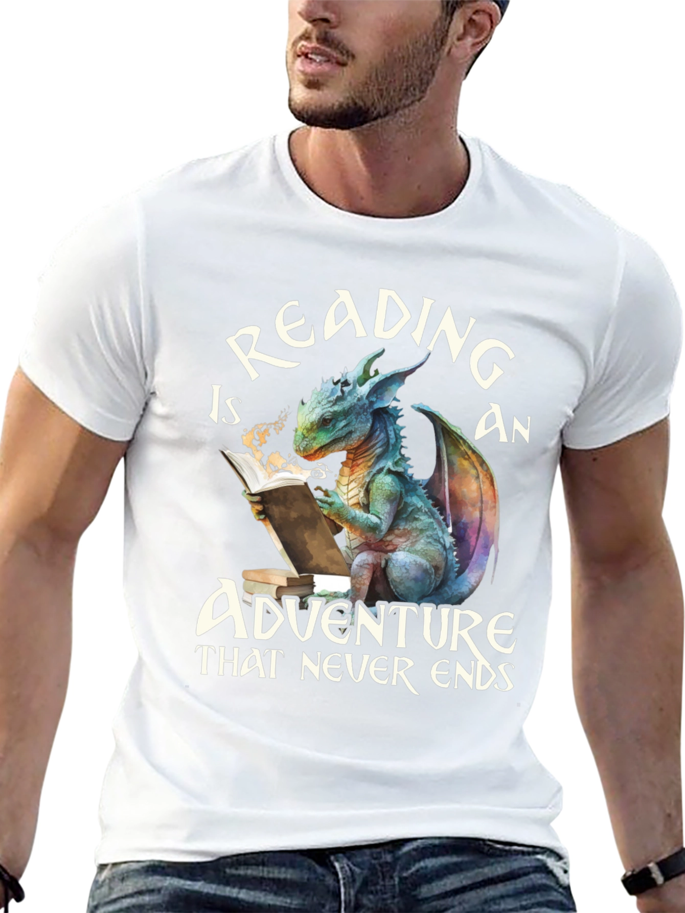 Reading Dragon Graphic Tee - Adventure Never Ends