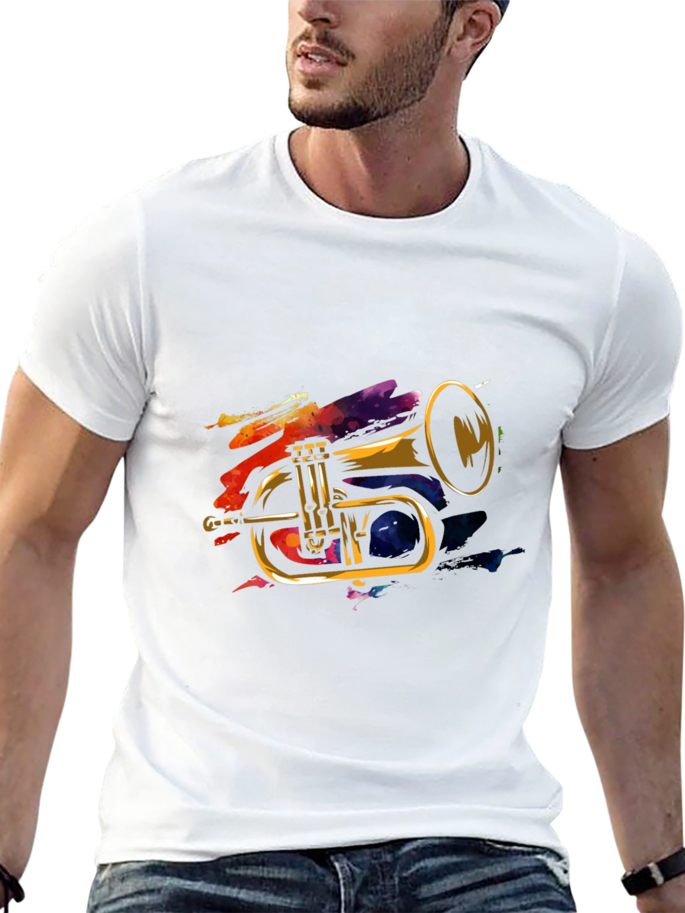 Trumpet Graphic Tee - Cool Musical Instrument Design