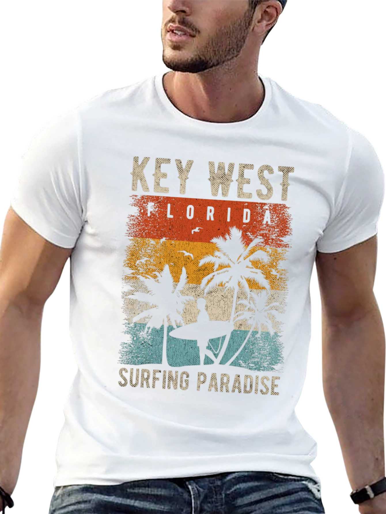 Key West Florida Surfing Paradise Graphic Tee