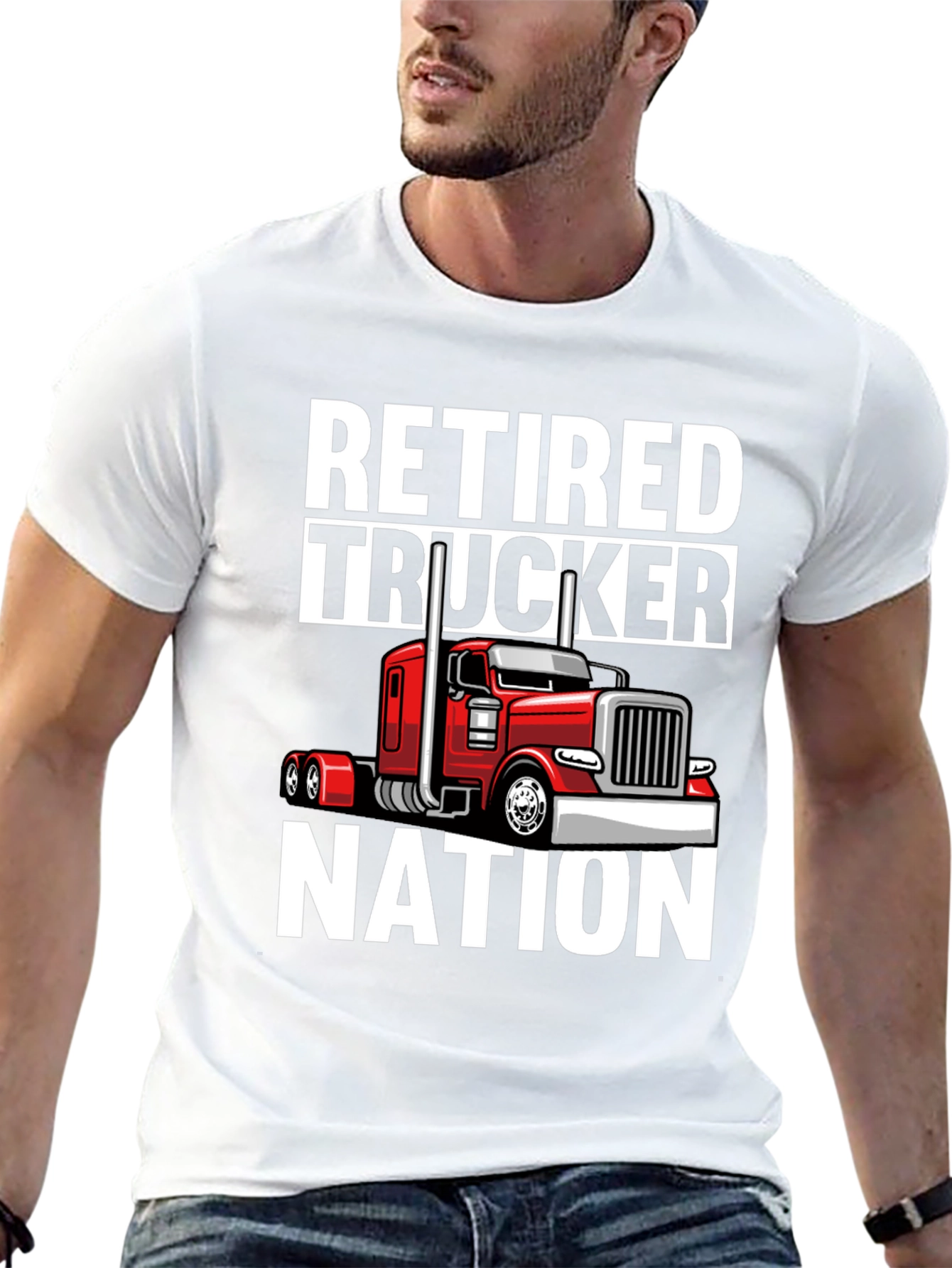 Retired Trucker Nation Black Graphic Tee
