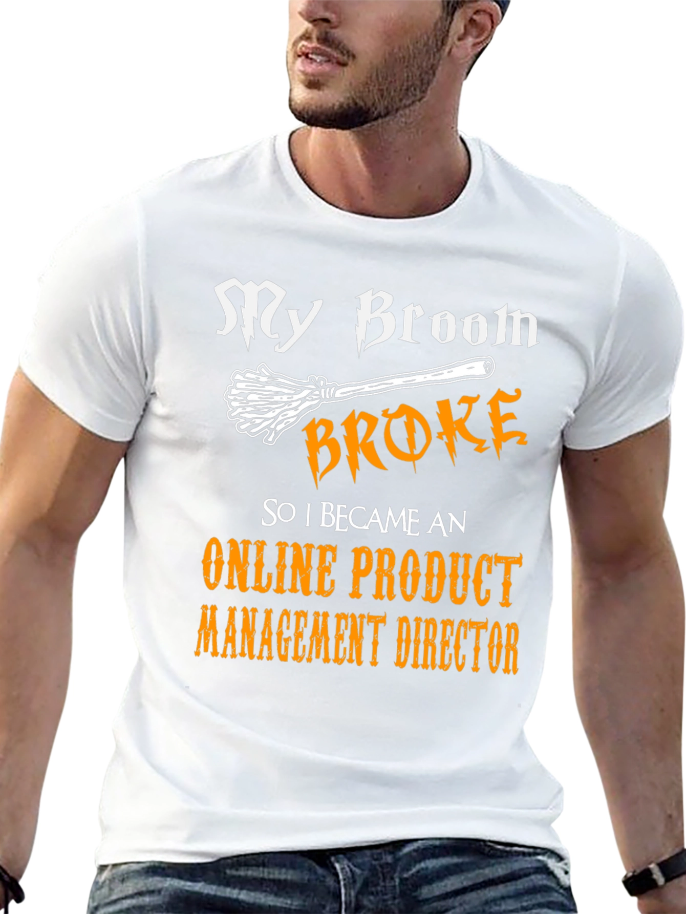 My Broom Broke Funny Halloween T-Shirt