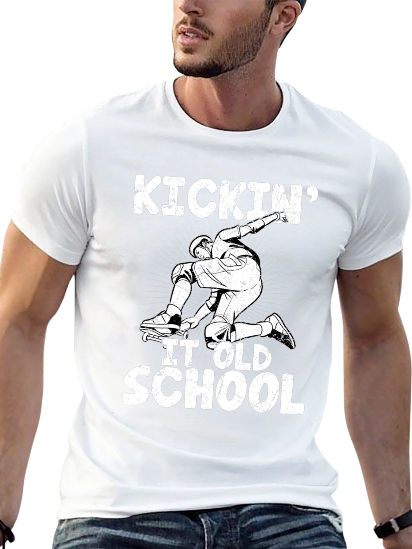 Kickin It Old School Black Graphic Tee