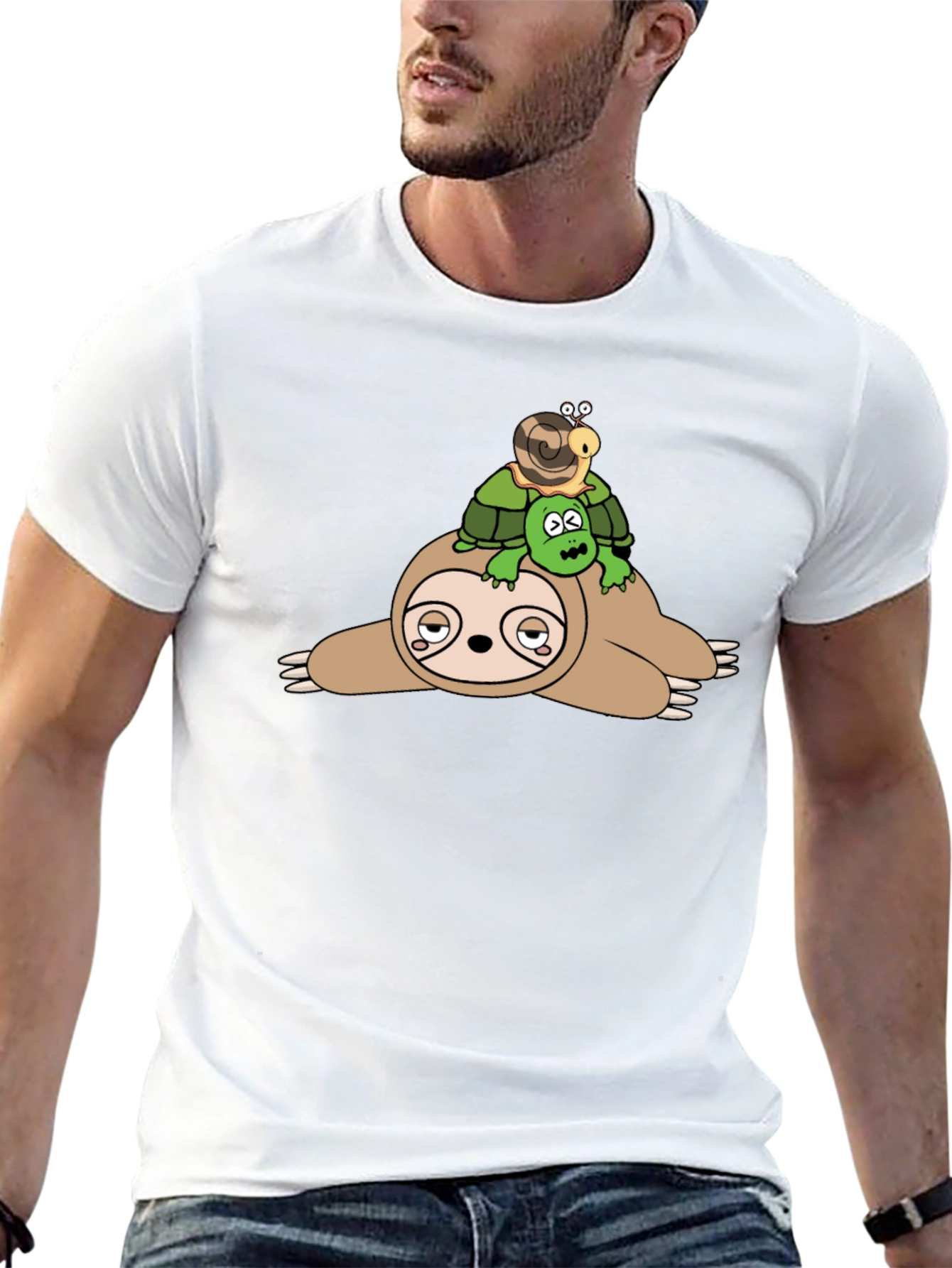 Sloth Turtle Snail T-Shirt - Funny Lazy Animal Tee