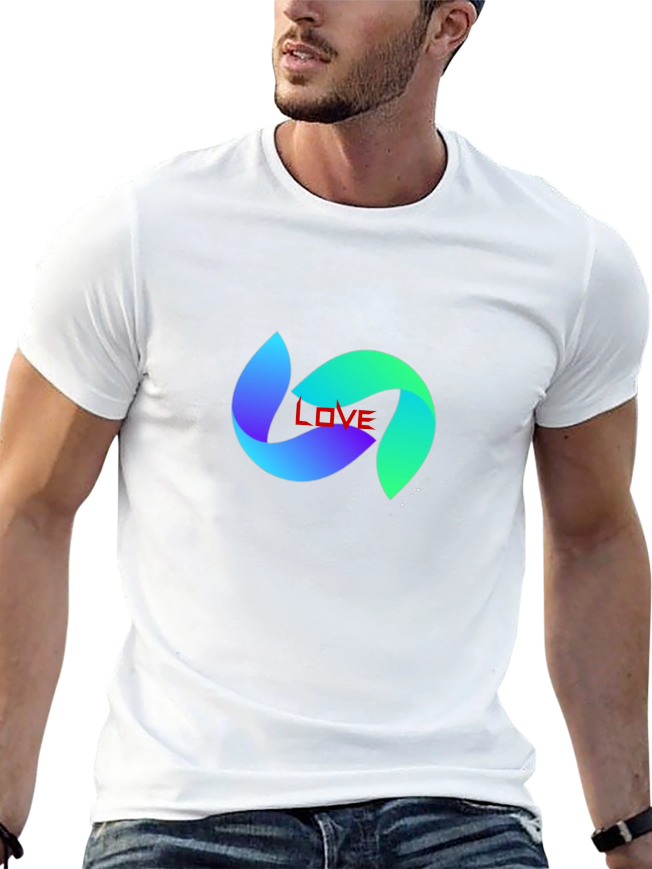 Love Abstract Graphic Print Black T-Shirt