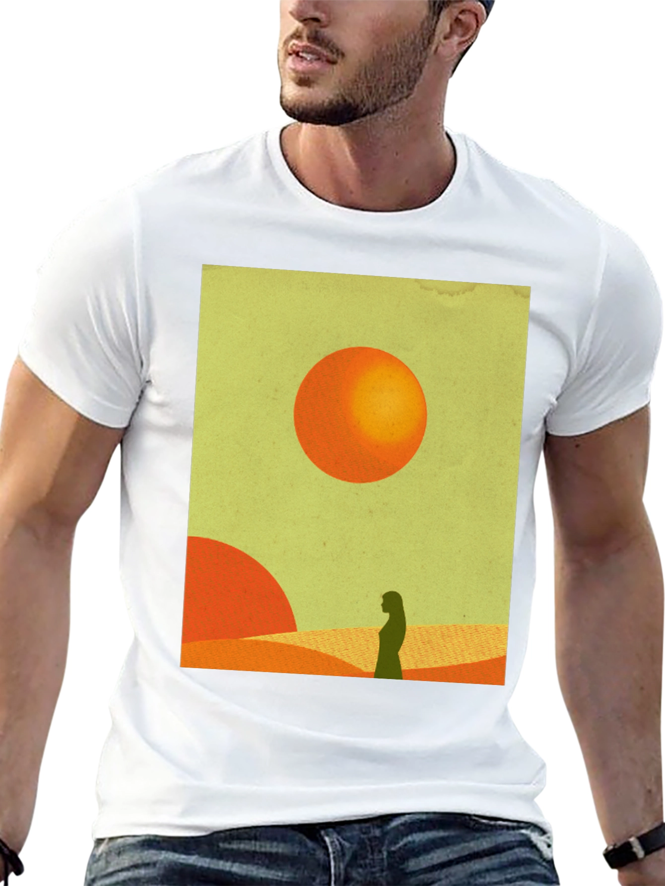 Desert Silhouette Graphic Tee - Modern Art T-Shirt