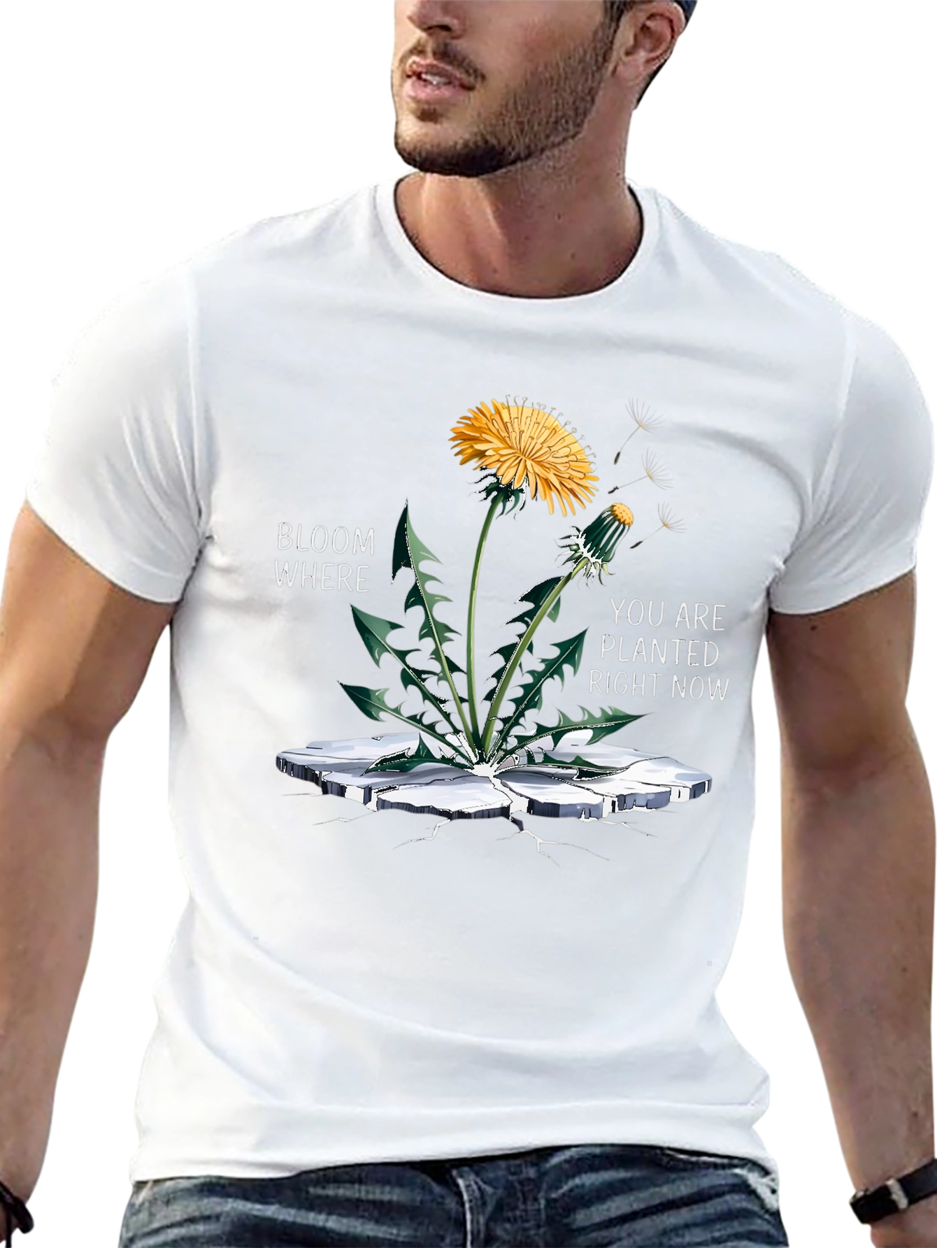 Bloom Where Planted Black Graphic Tee
