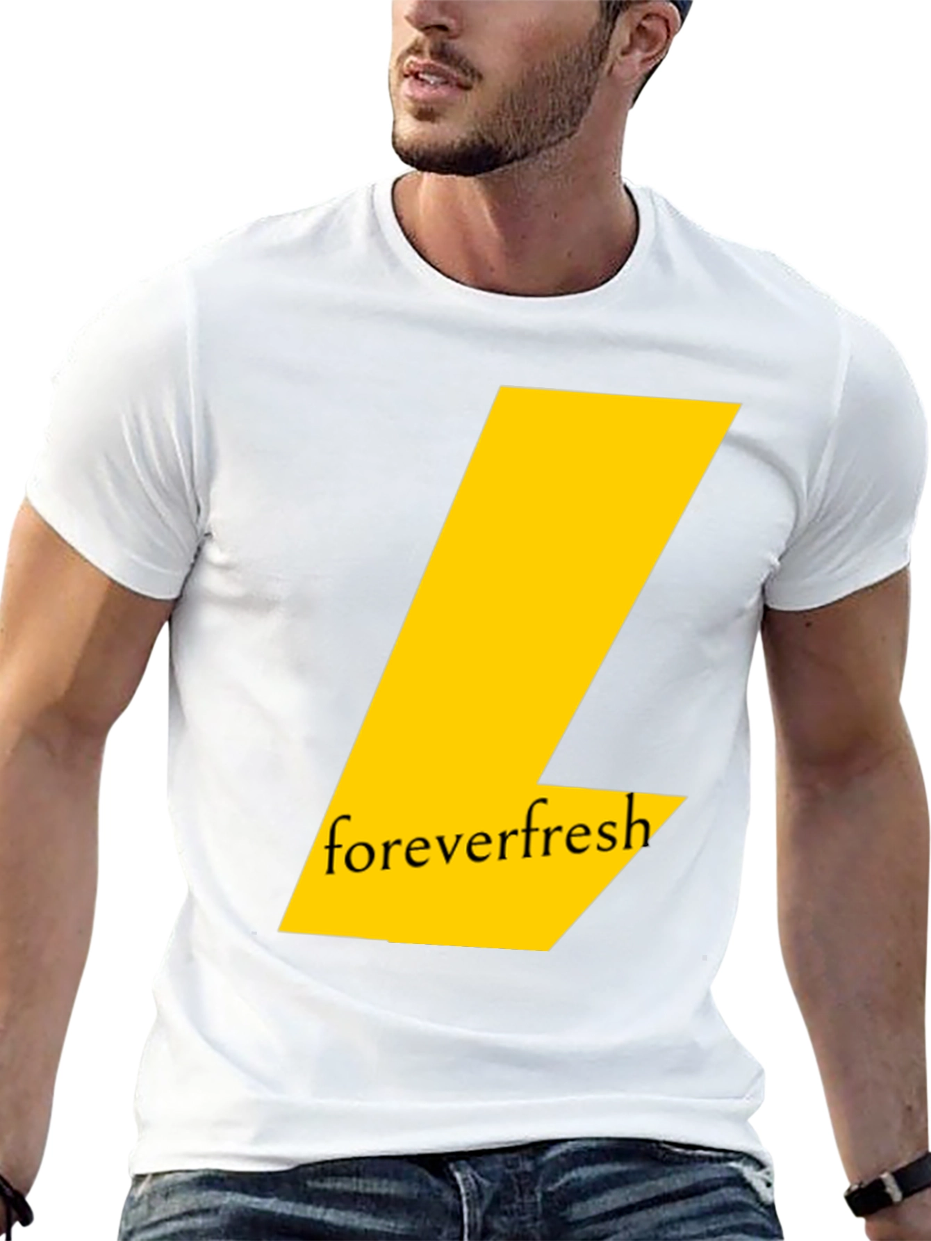 Forever Fresh Black T-Shirt: Modern Graphic Tee