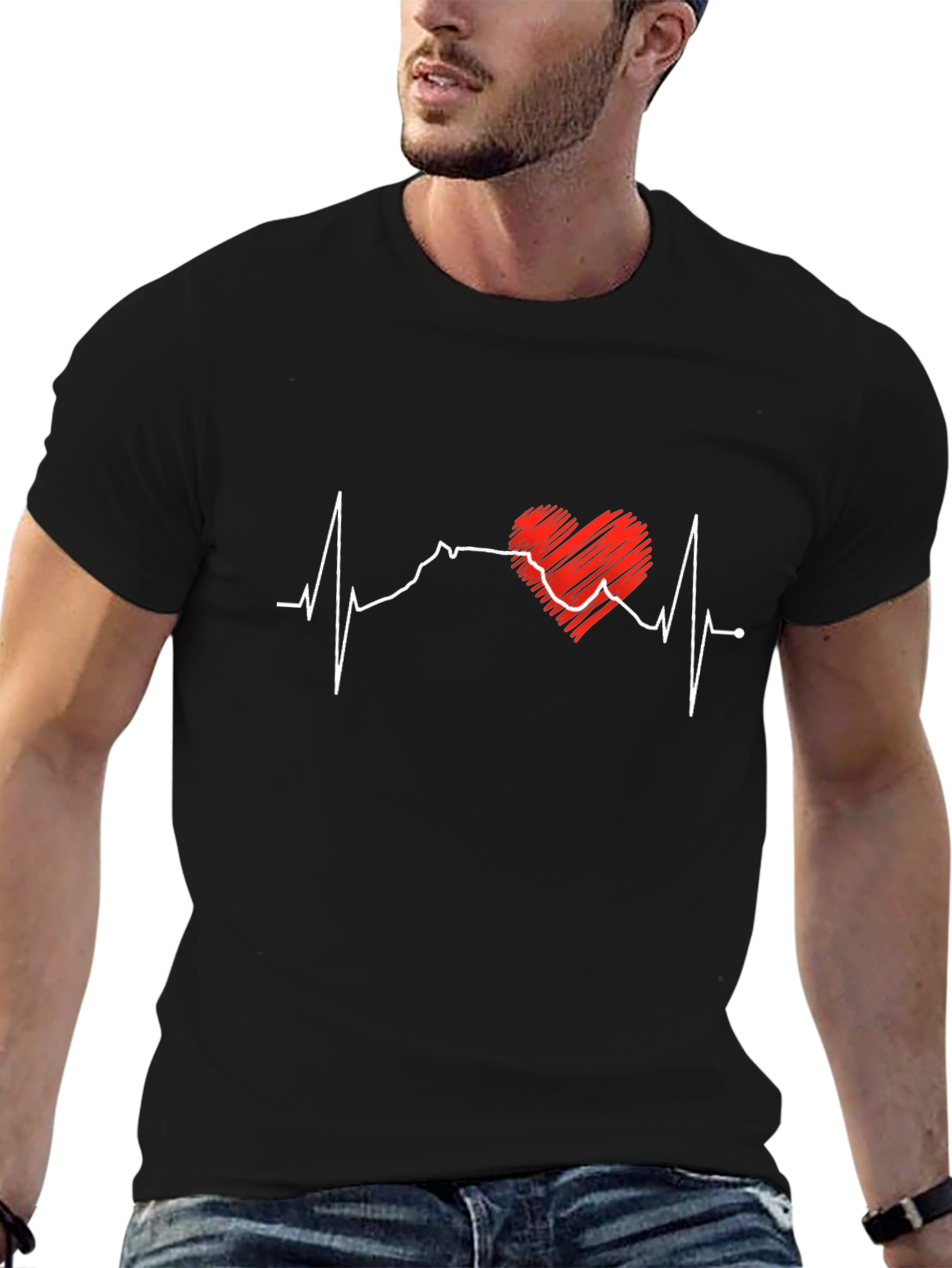 Heartbeat Mountain Adventure T-Shirt - Black