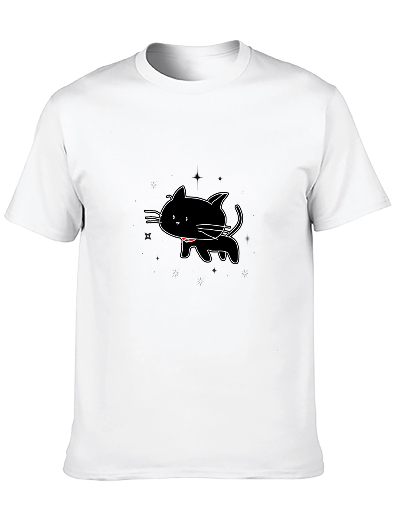 Black Cat Graphic Tee - Mens Casual T-Shirt