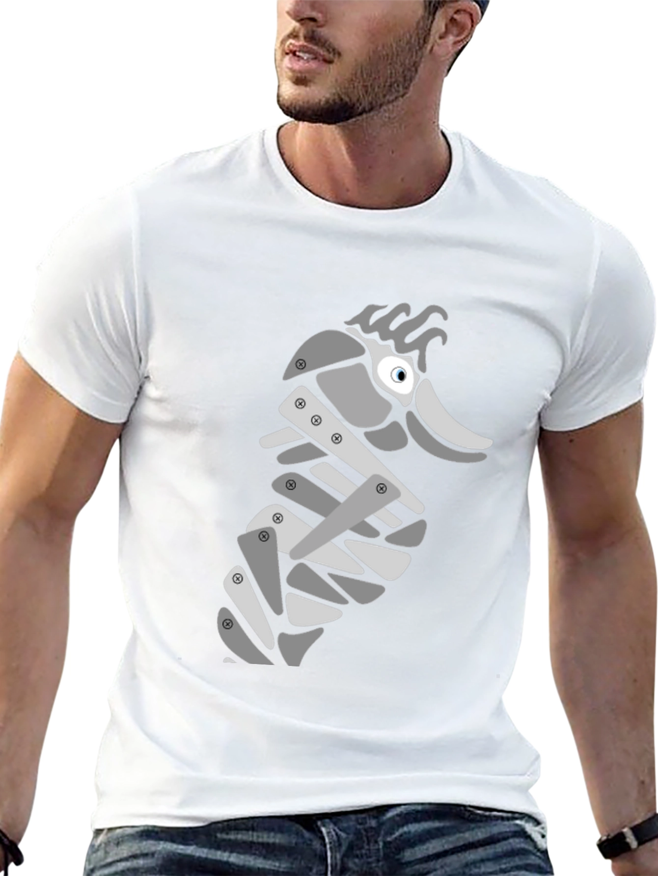 Modern Seahorse Graphic Tee - Black
