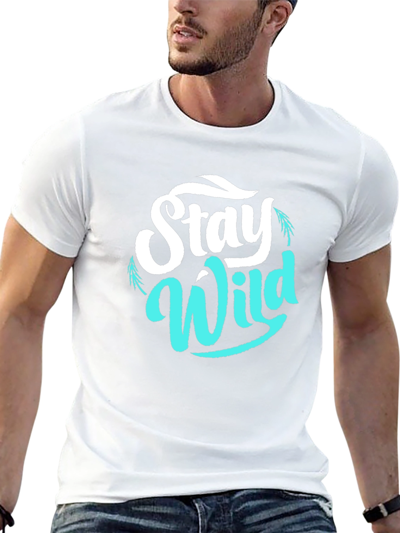 Stay Wild Graphic Tee - Black Casual T-Shirt