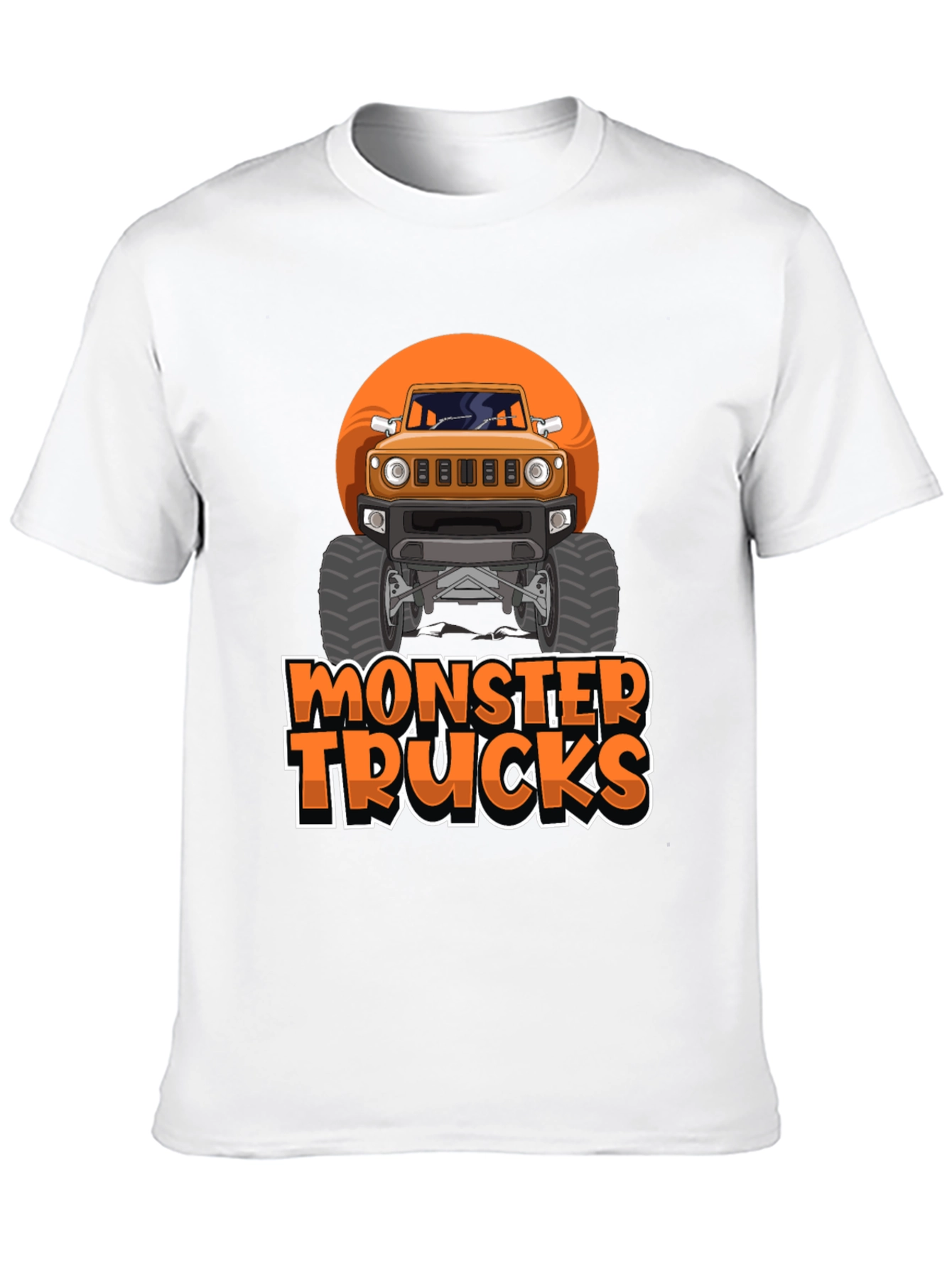 Monster Trucks Graphic Tee - Black Crew Neck T-Shirt